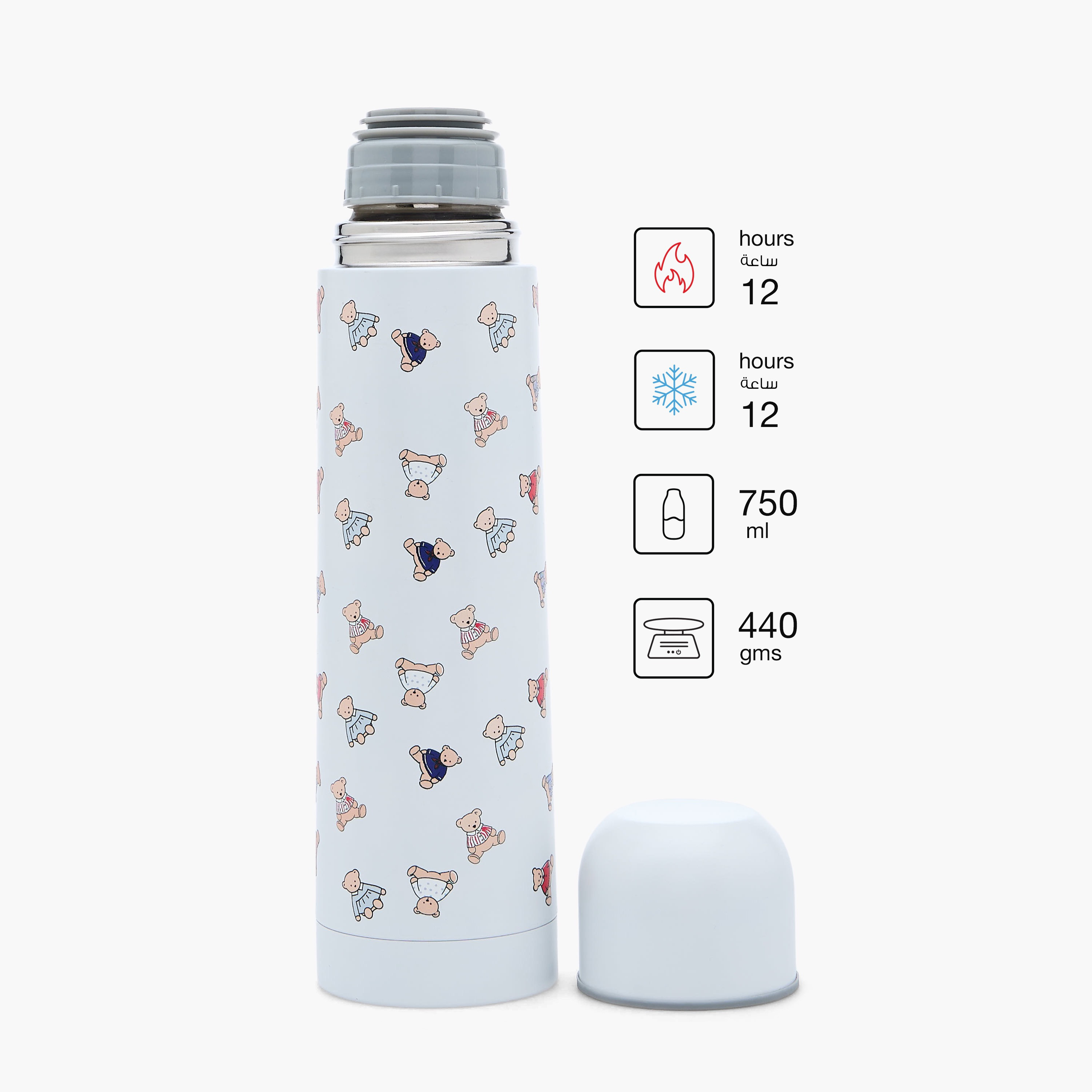 ترمس ستانلس ستيل بفوهة واسعة وعزل مفرغ وطبعات من جونيورز - 750 مل-baby-feeding-mealtimeessentials-image-3