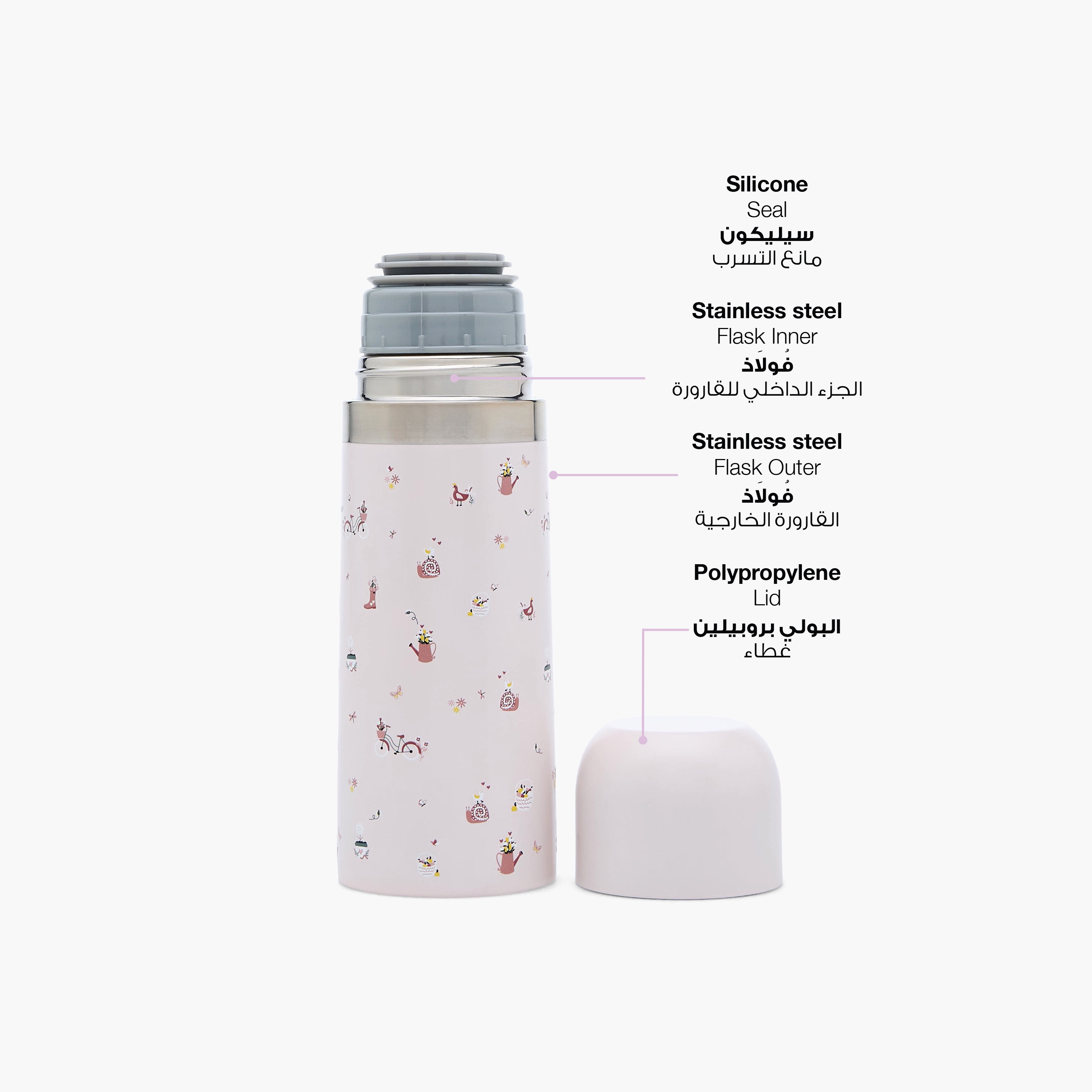 ترمس ستانلس ستيل بفوهة واسعة وعزل مفرغ وطبعات من جونيورز - 350 مل-baby-feeding-mealtimeessentials-image-5