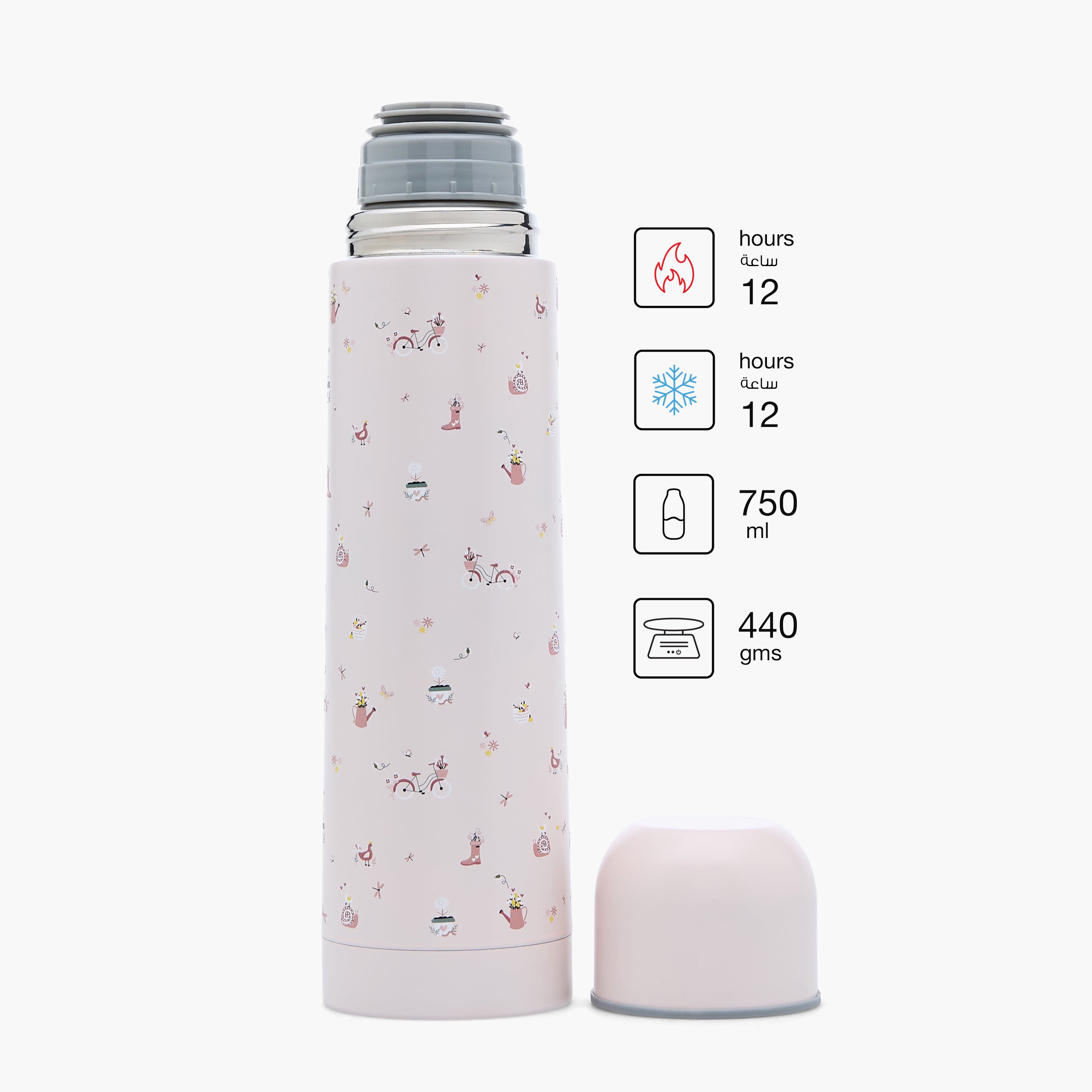 ترمس ستانلس ستيل بفوهة واسعة وعزل مفرغ وطبعات من جونيورز - 750 مل-baby-feeding-mealtimeessentials-image-3