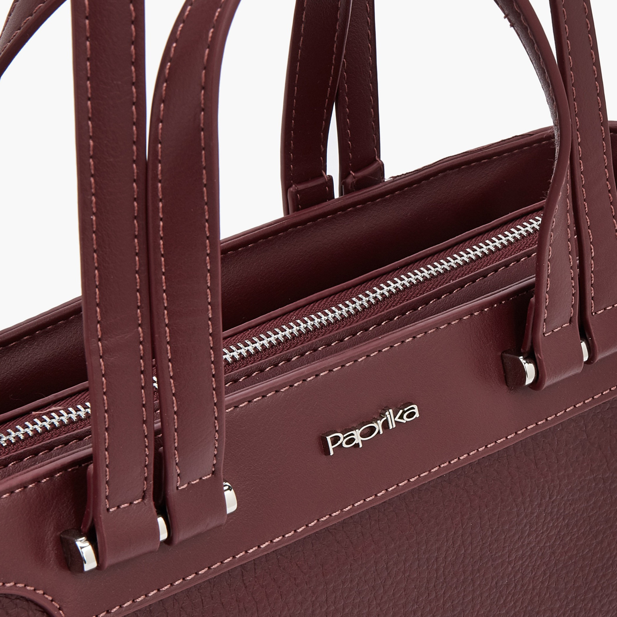 Paprika Textured Tote Bag with Double Handle-women-bagsandwallets-handbags-image-4