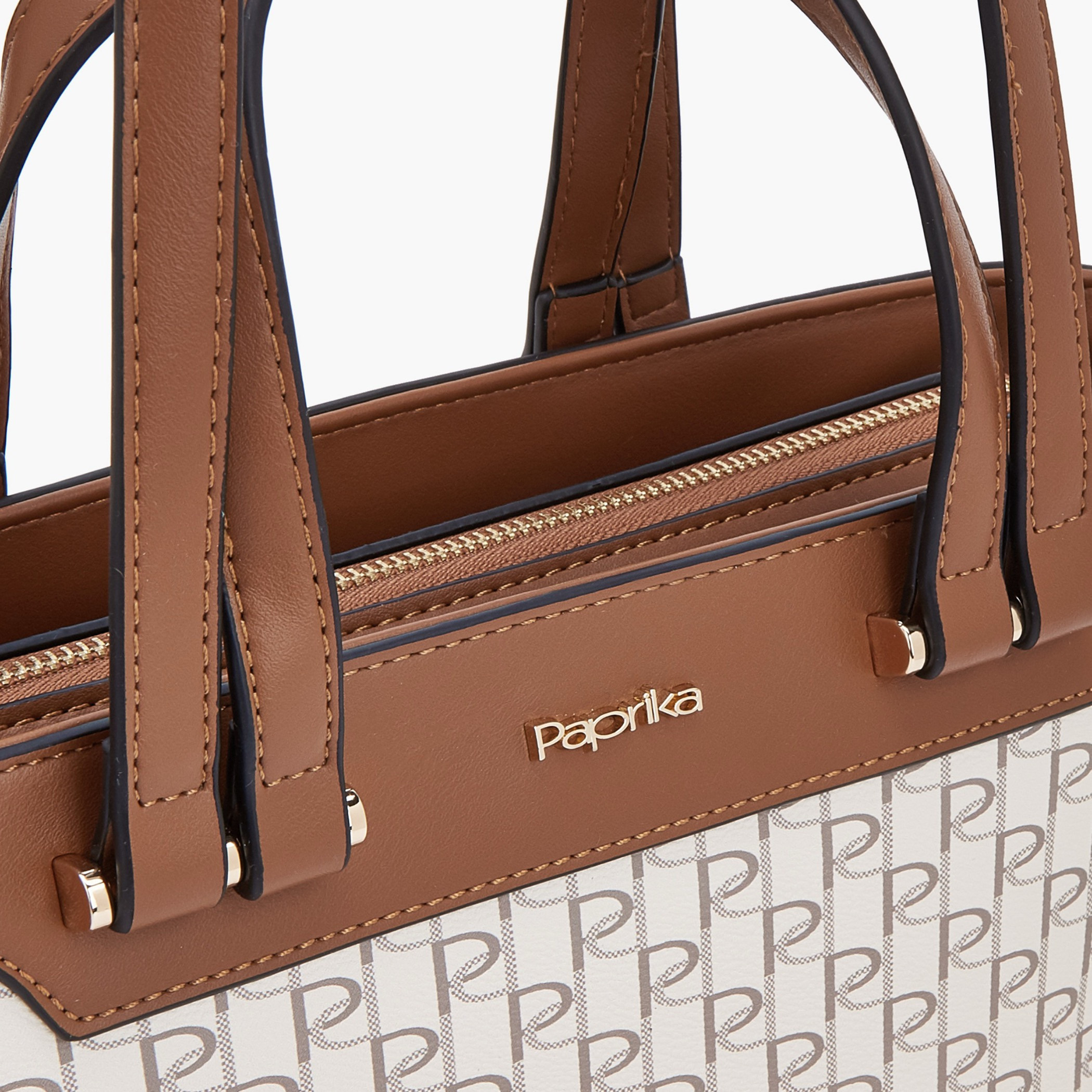 شنطة توتي بطبعات مونوجرام ومقبض مزدوج من بابريكا-women-bagsandwallets-handbags-image-3
