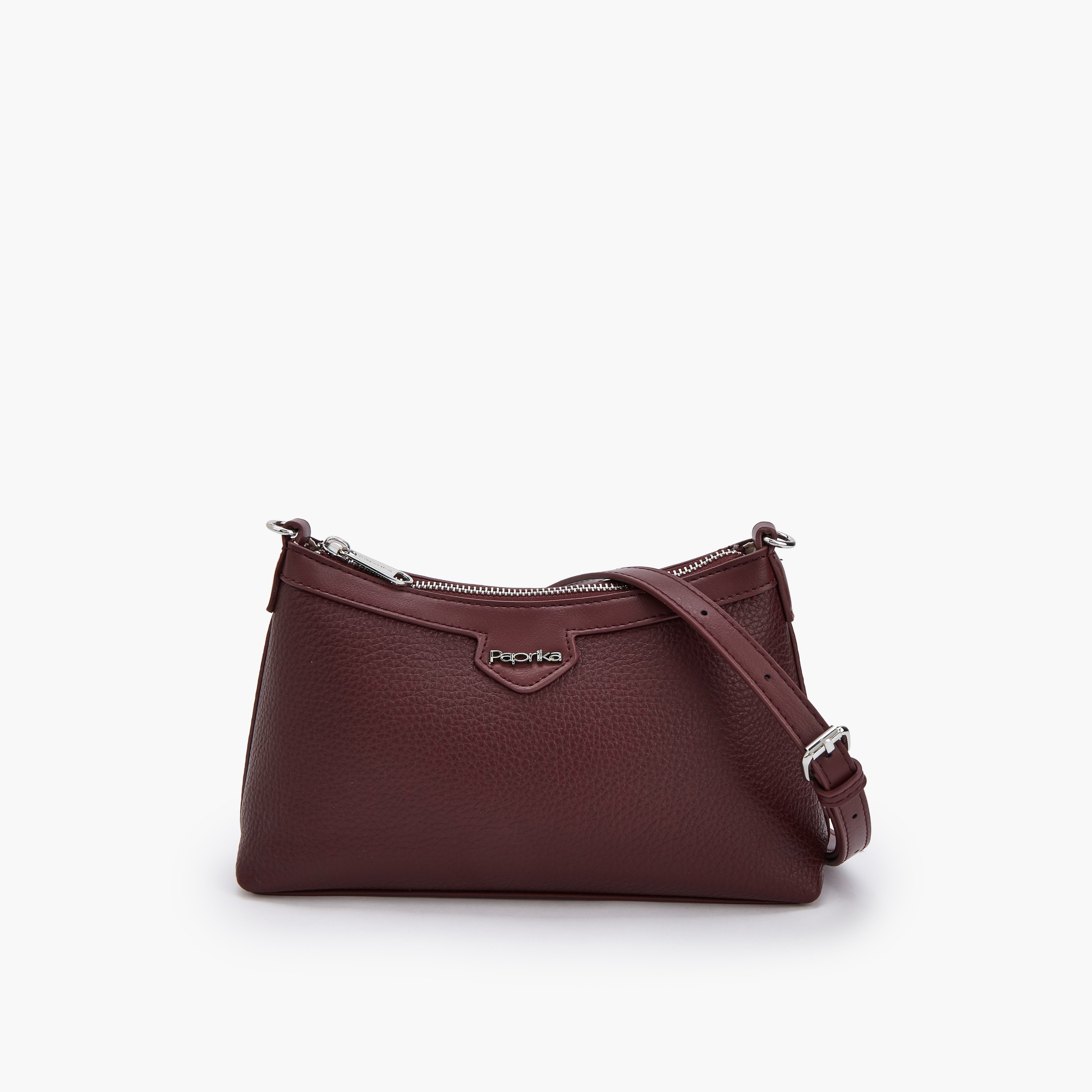 Paprika Textured Crossbody Bag with Detachable Strap-women-bagsandwallets-handbags-image-1