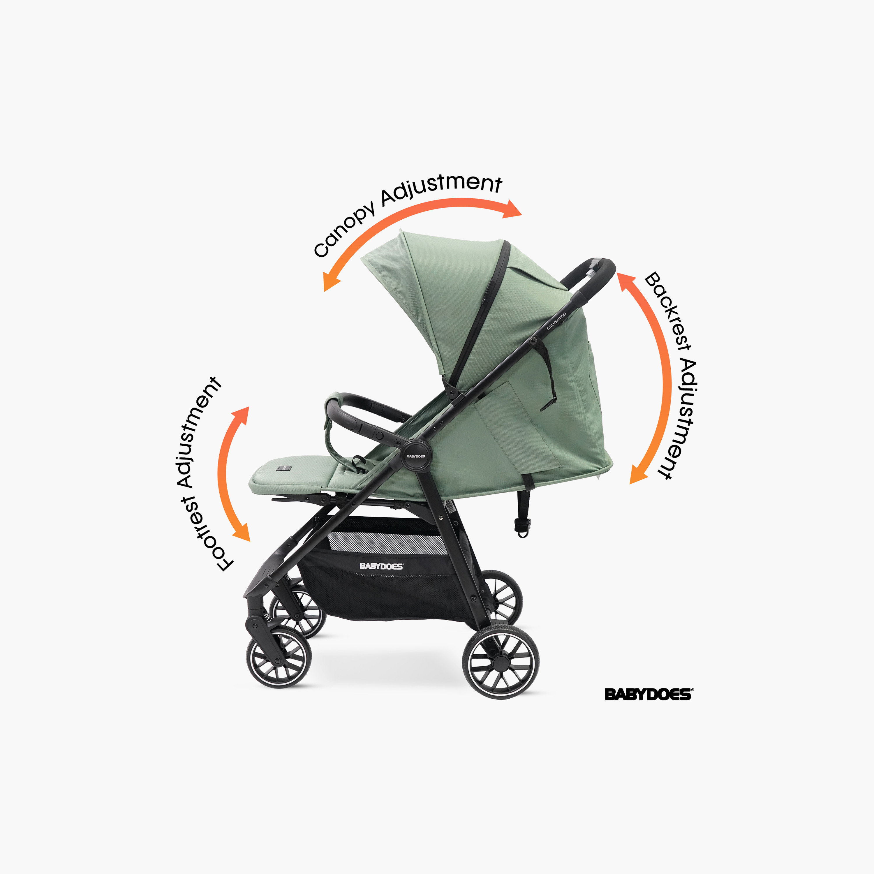 Babydoes Calverton - One-Hand Folding Baby Stroller, 5-Point Harness, Adjustable Backrest & Footrest-baby-gear-strollersandprams-strollers-image-5