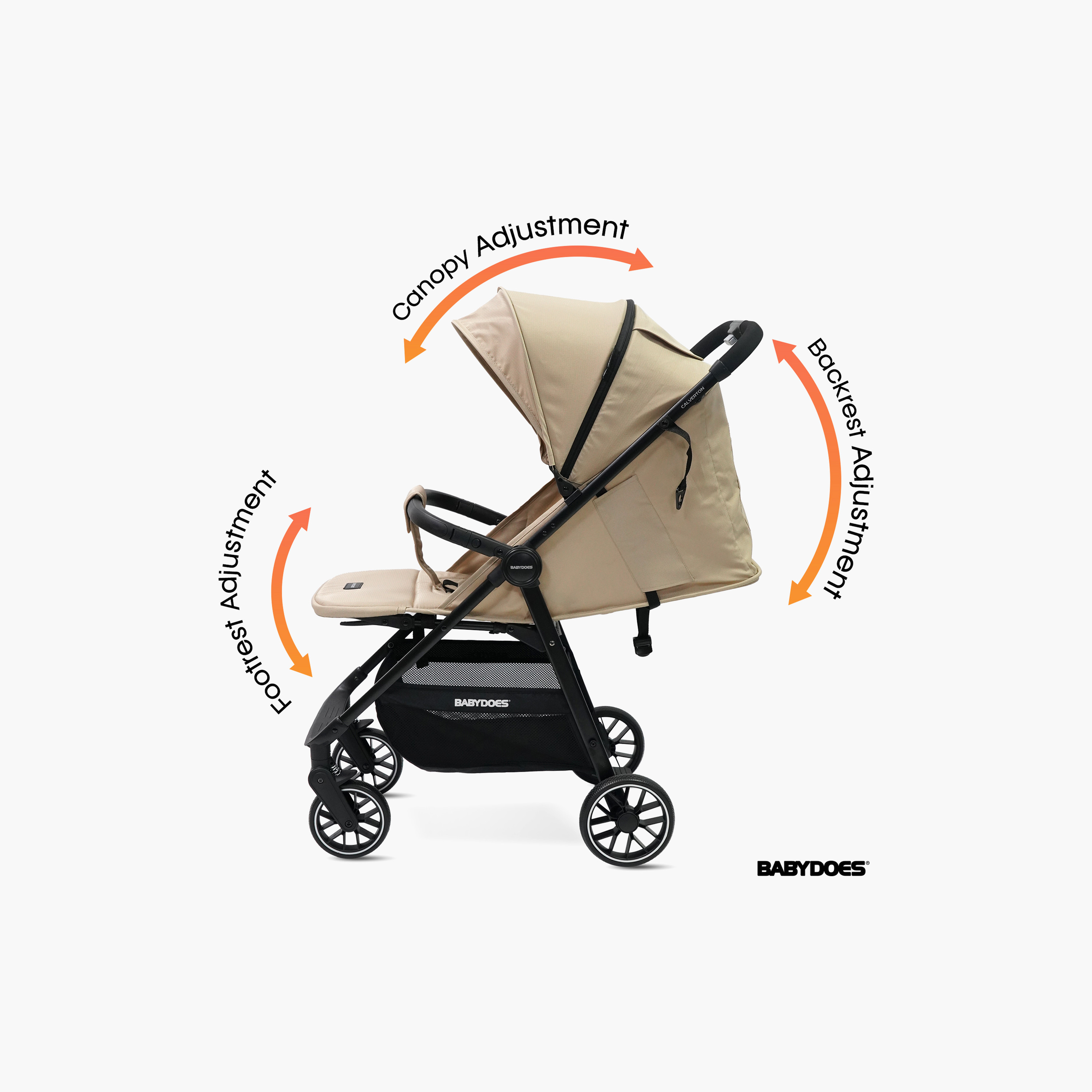 Babydoes Calverton - One-Hand Folding Baby Stroller, 5-Point Harness, Adjustable Backrest & Footrest-baby-gear-strollersandprams-strollers-image-17
