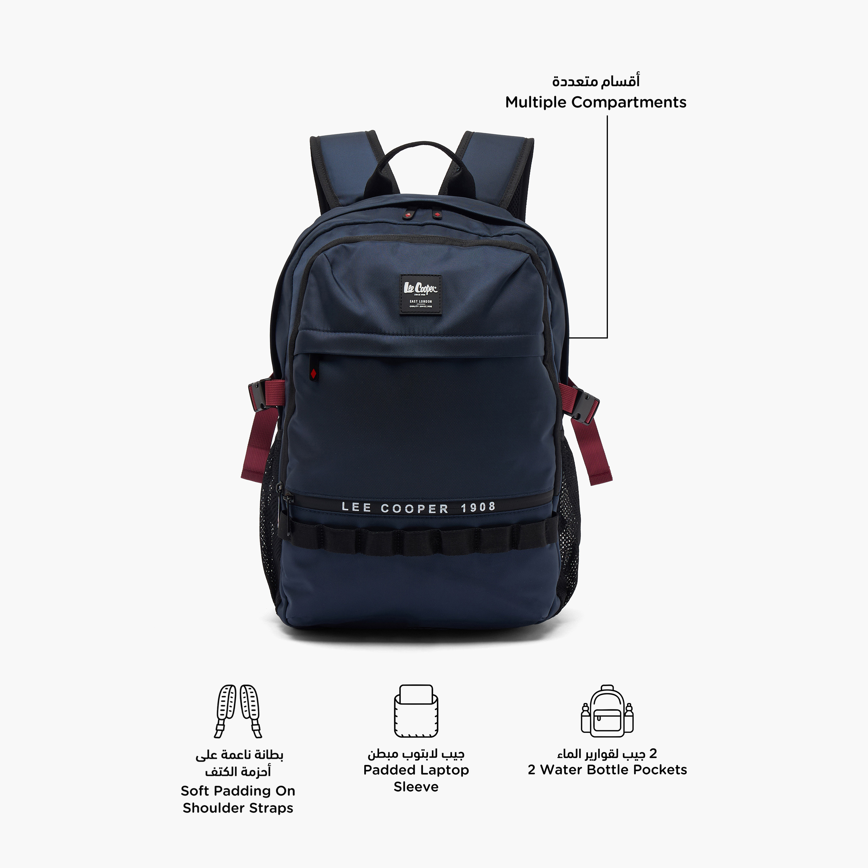 شنطة ظهر بطبعات شعار للأطفال من 13 سنة فأكثر بقسم لابتوب مبطن من لي كوبر-boys-accessories-bagsandbackpacks-image-2