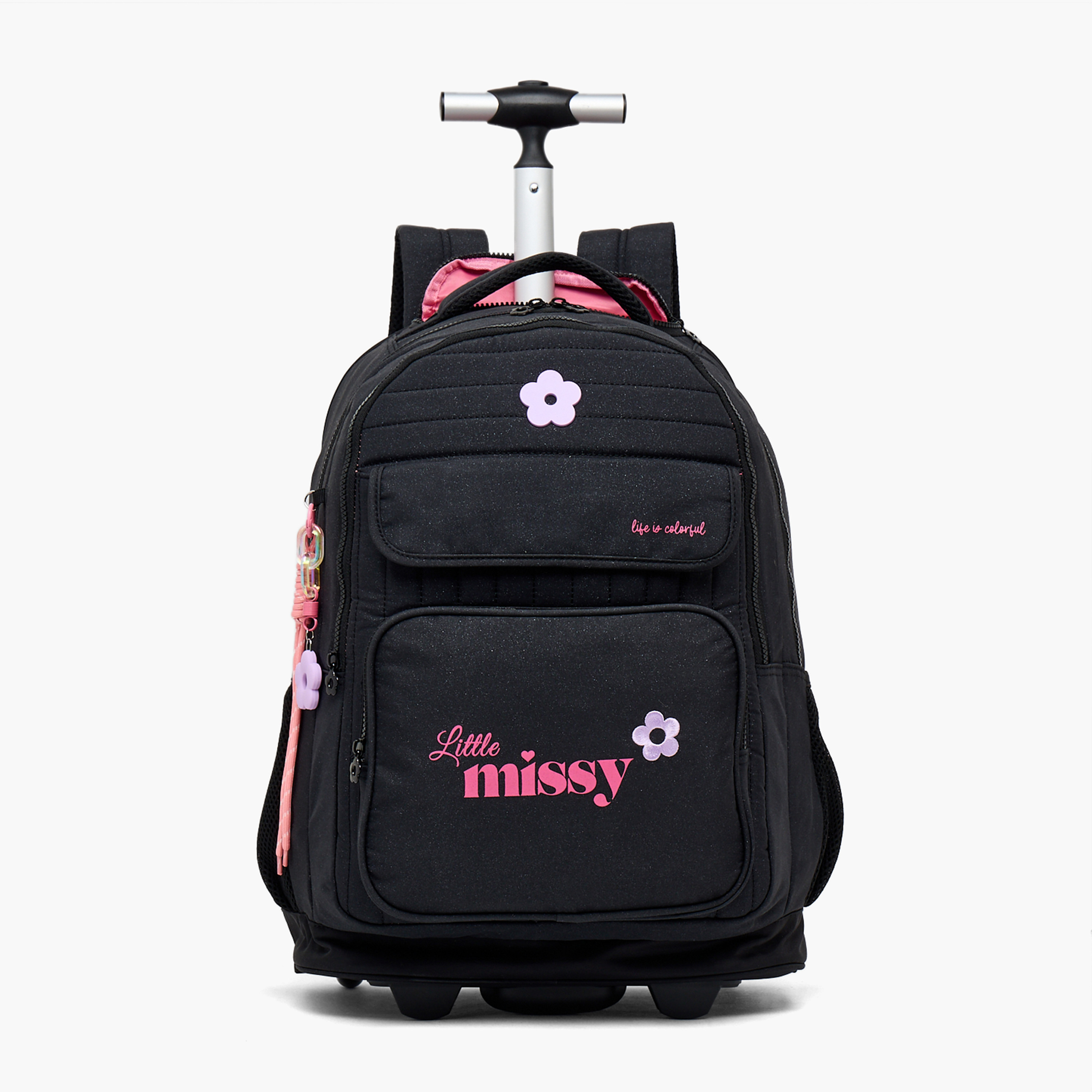 شنطة ترولي بطبعات ليتل ميسي للبنات من 13 سنة فأكثر مع جيب أمامي من ليتل ميسي-school-bagsandbackpacks-trolleybags-image-1