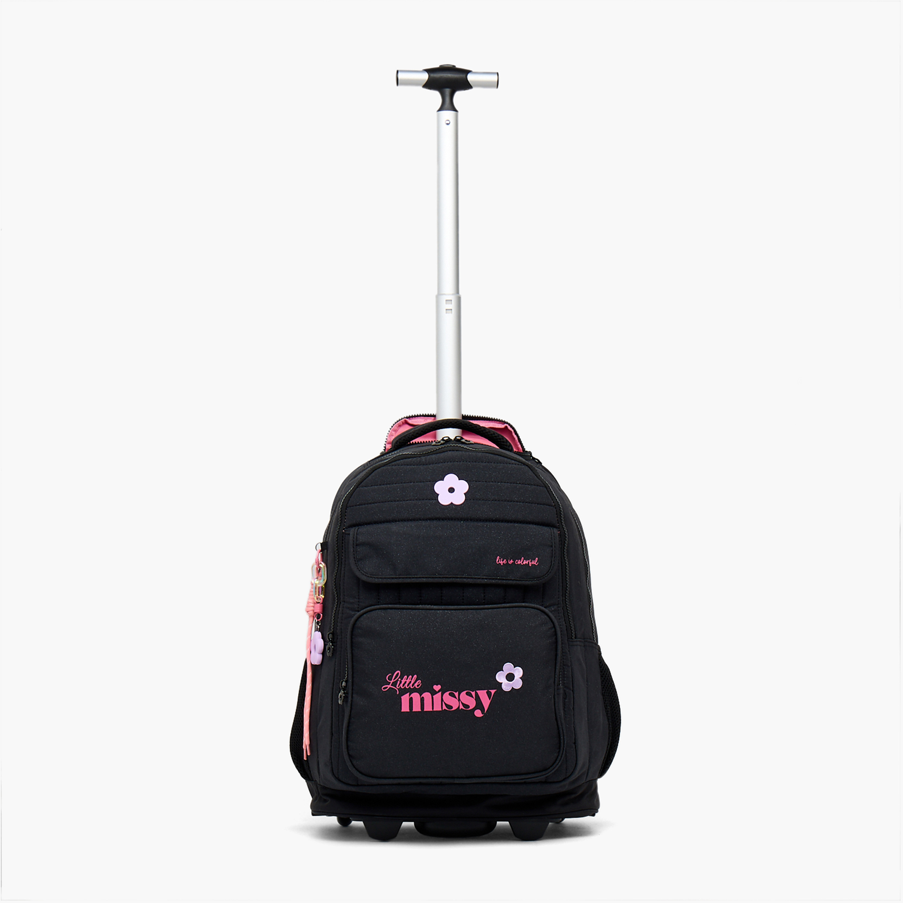 شنطة ترولي بطبعات ليتل ميسي للبنات من 13 سنة فأكثر مع جيب أمامي من ليتل ميسي-school-bagsandbackpacks-trolleybags-image-3