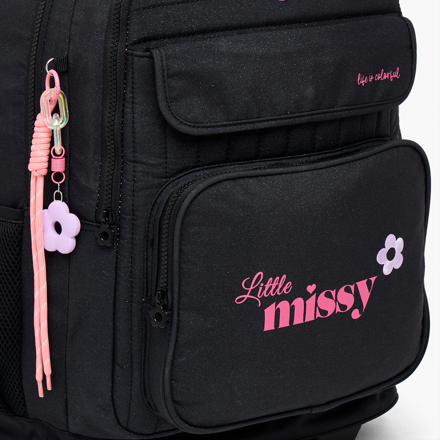 شنطة ترولي بطبعات ليتل ميسي للبنات من 13 سنة فأكثر مع جيب أمامي من ليتل ميسي-school-bagsandbackpacks-trolleybags-image-4
