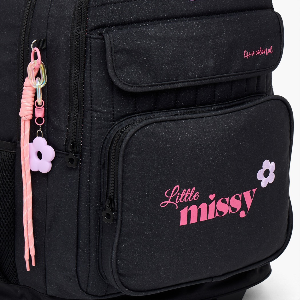 شنطة ترولي بطبعات ليتل ميسي للبنات من 13 سنة فأكثر مع جيب أمامي من ليتل ميسي-school-bagsandbackpacks-trolleybags-image-5