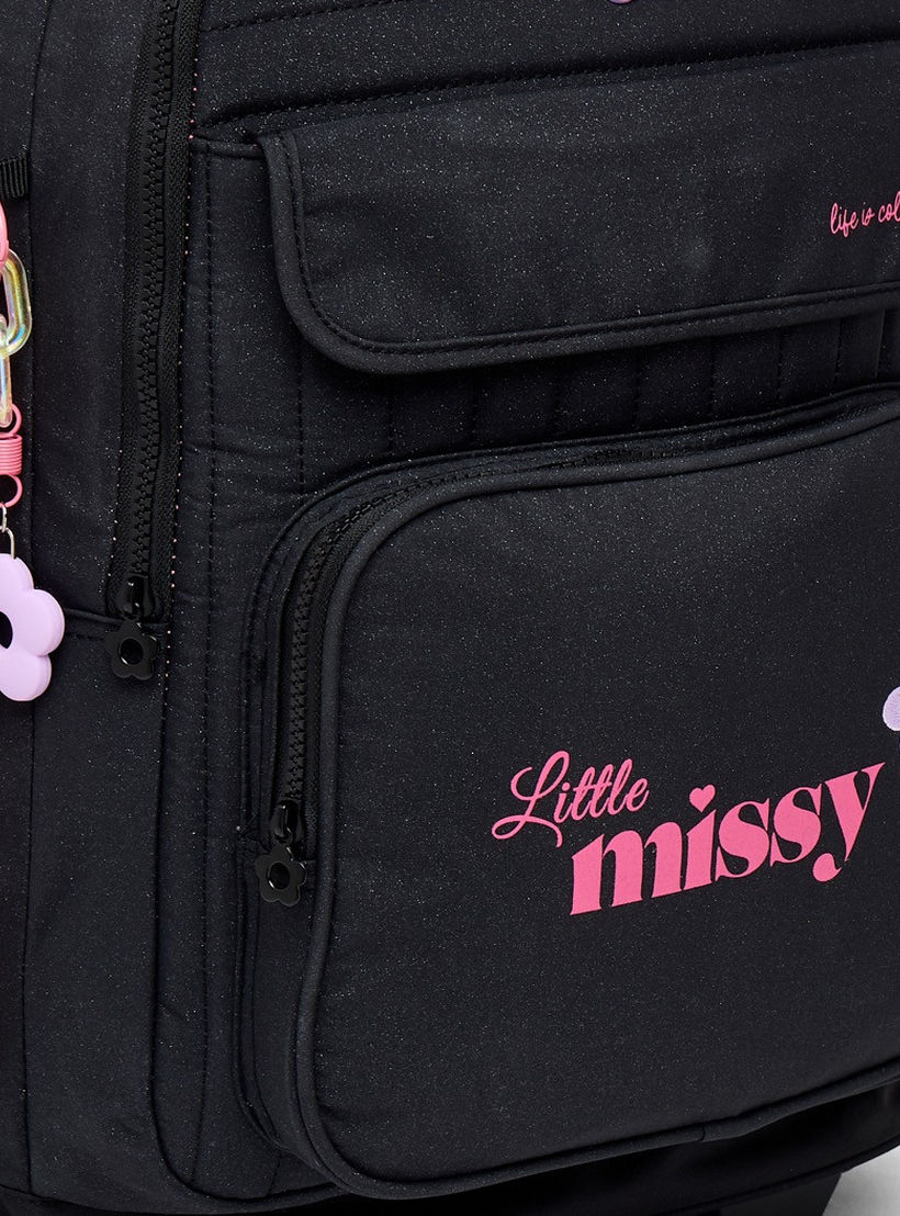 شنطة ترولي بطبعات ليتل ميسي للبنات من 13 سنة فأكثر مع جيب أمامي من ليتل ميسي-school-bagsandbackpacks-trolleybags-image-5