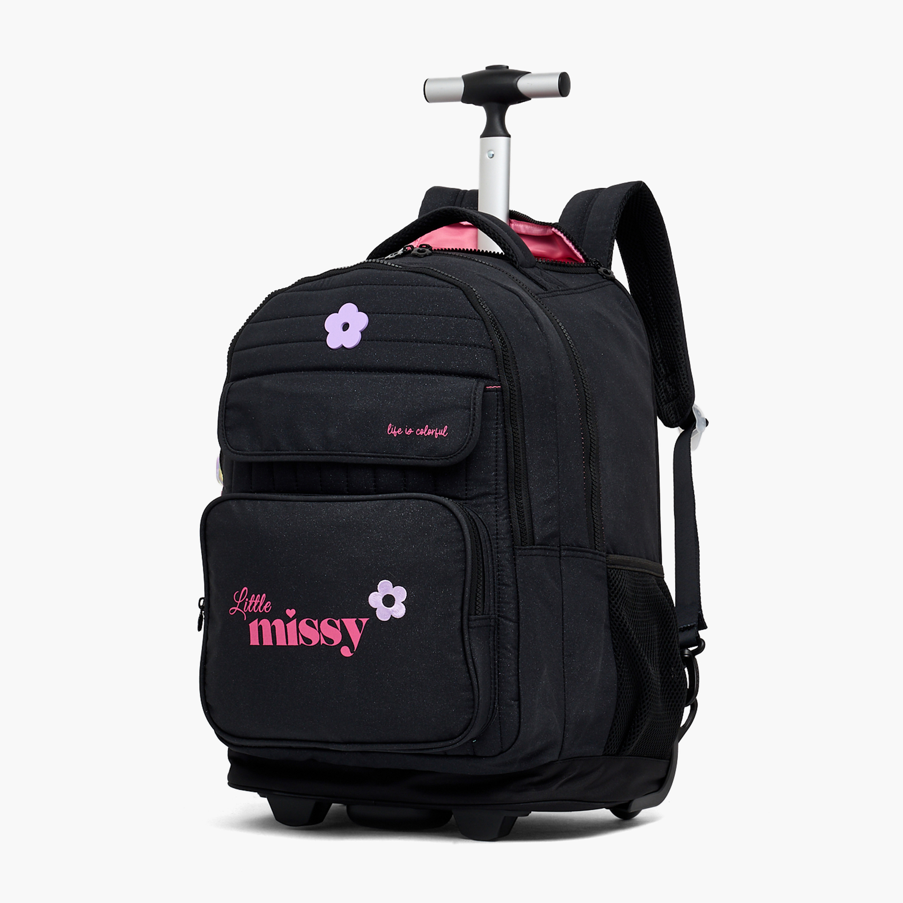 شنطة ترولي بطبعات ليتل ميسي للبنات من 13 سنة فأكثر مع جيب أمامي من ليتل ميسي-school-bagsandbackpacks-trolleybags-image-6
