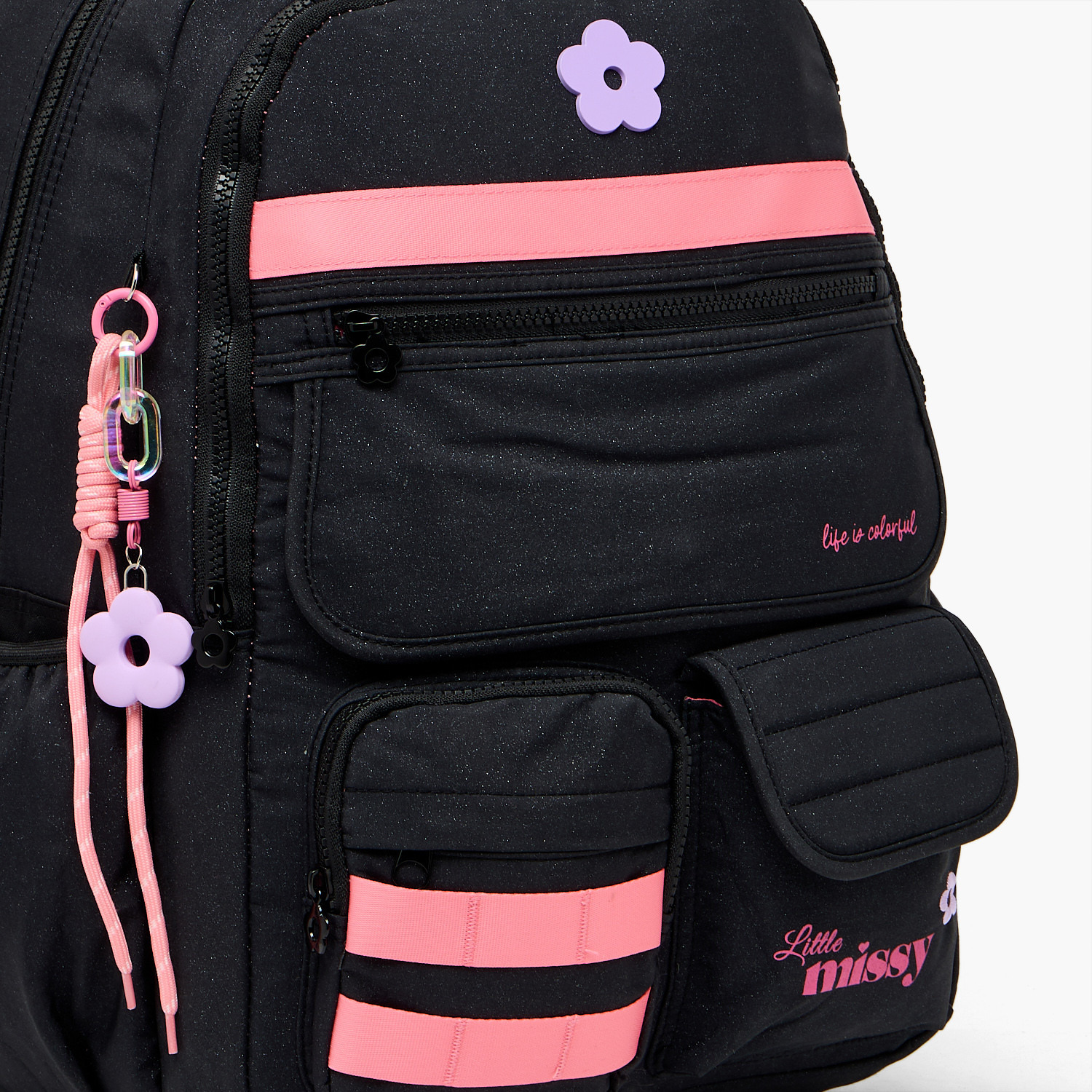 شنطة ظهر بطبعات زهور للبنات من 13 سنة فأكثر مع جيب مبطن للابتوب من ليتل ميسي-school-bagsandbackpacks-backpacks-image-4