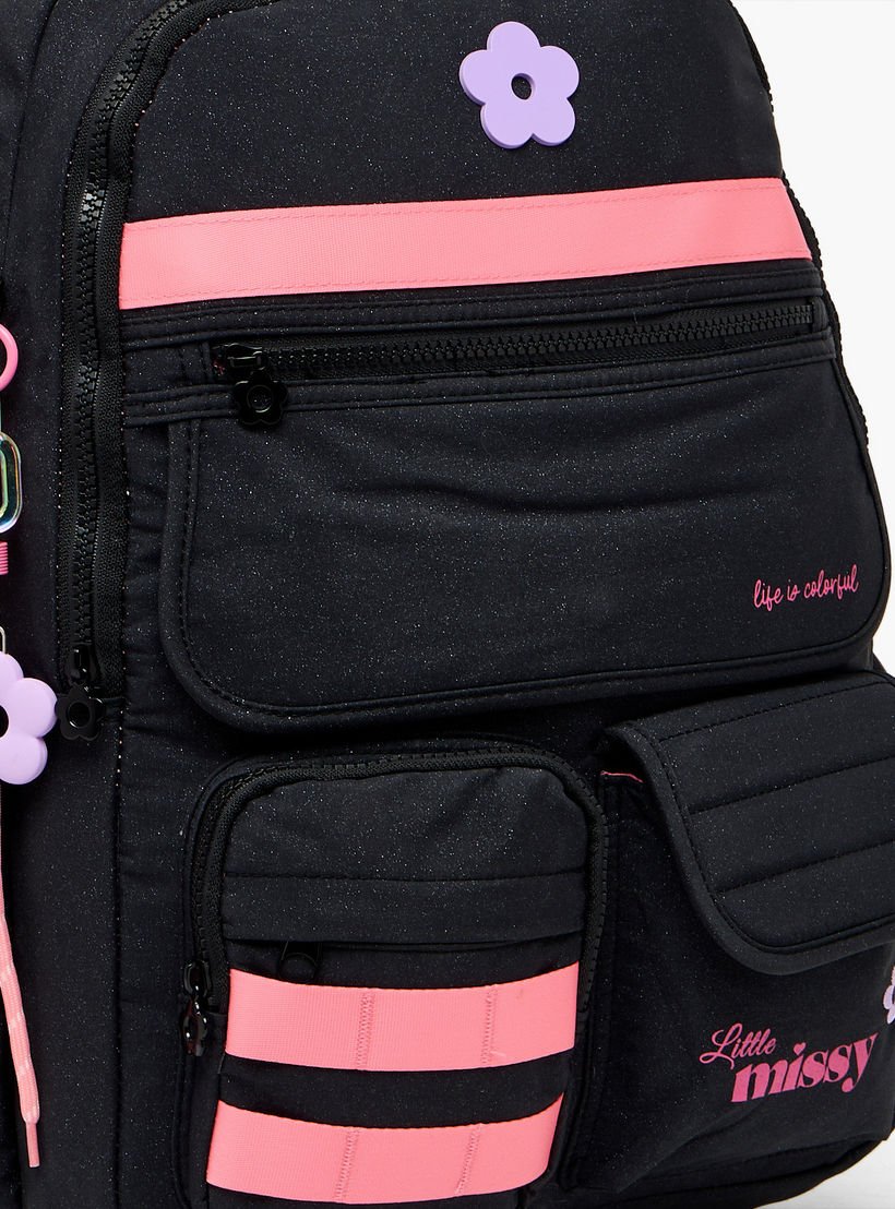 شنطة ظهر بطبعات زهور للبنات من 13 سنة فأكثر مع جيب مبطن للابتوب من ليتل ميسي-school-bagsandbackpacks-backpacks-image-4