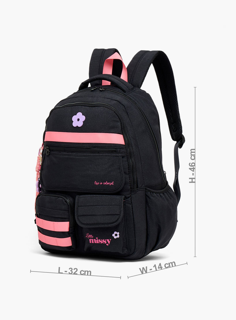 شنطة ظهر بطبعات زهور للبنات من 13 سنة فأكثر مع جيب مبطن للابتوب من ليتل ميسي-school-bagsandbackpacks-backpacks-image-6