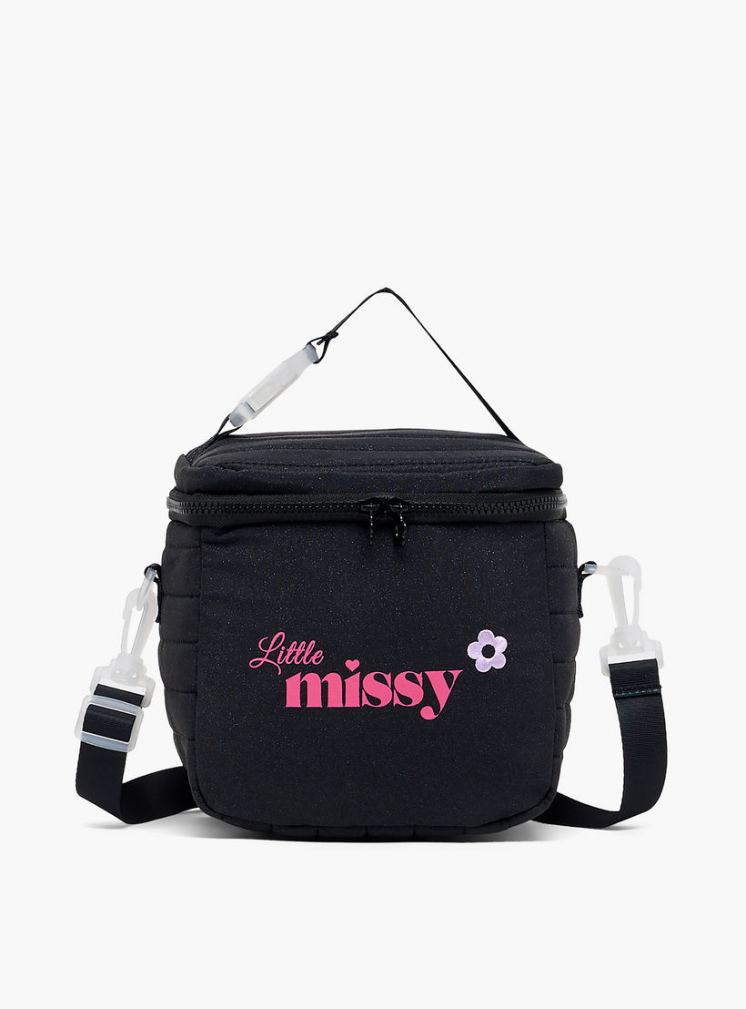 شنطة غداء بطبعات للبنات من 13 سنة فأكثر بسحّاب إغلاق من ليتل ميسي-school-lunchessentials-lunchbags-image-1