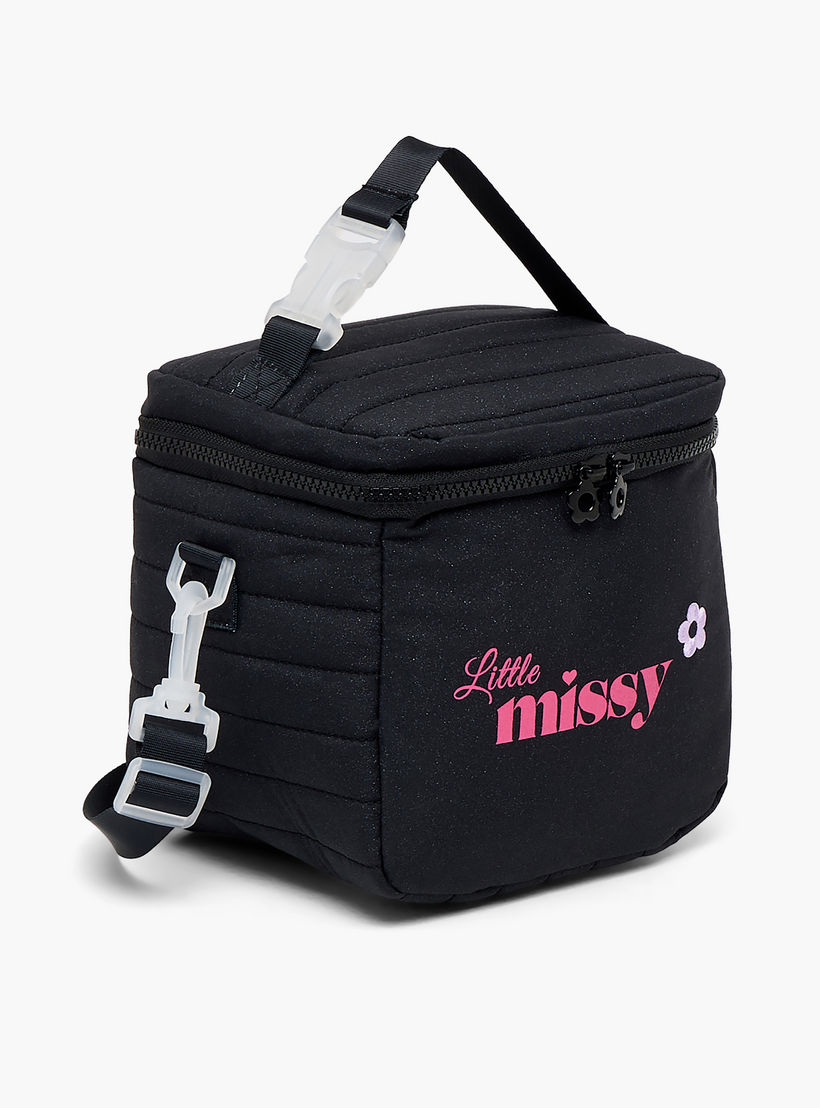 شنطة غداء بطبعات للبنات من 13 سنة فأكثر بسحّاب إغلاق من ليتل ميسي-school-lunchessentials-lunchbags-image-3