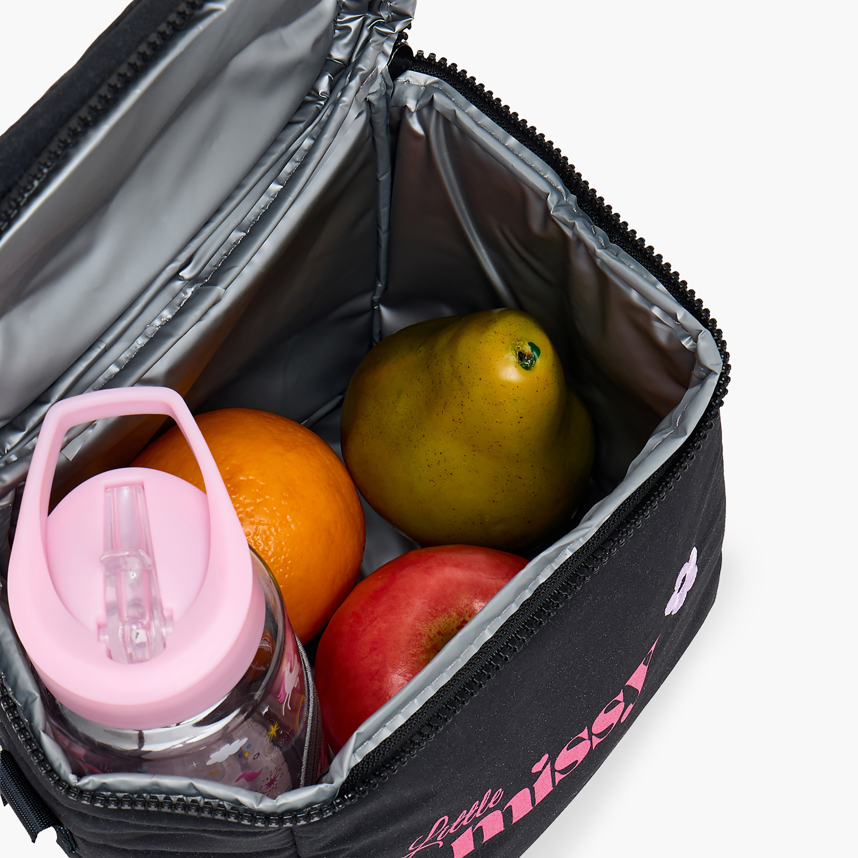 شنطة غداء بطبعات للبنات من 13 سنة فأكثر بسحّاب إغلاق من ليتل ميسي-school-lunchessentials-lunchbags-image-5