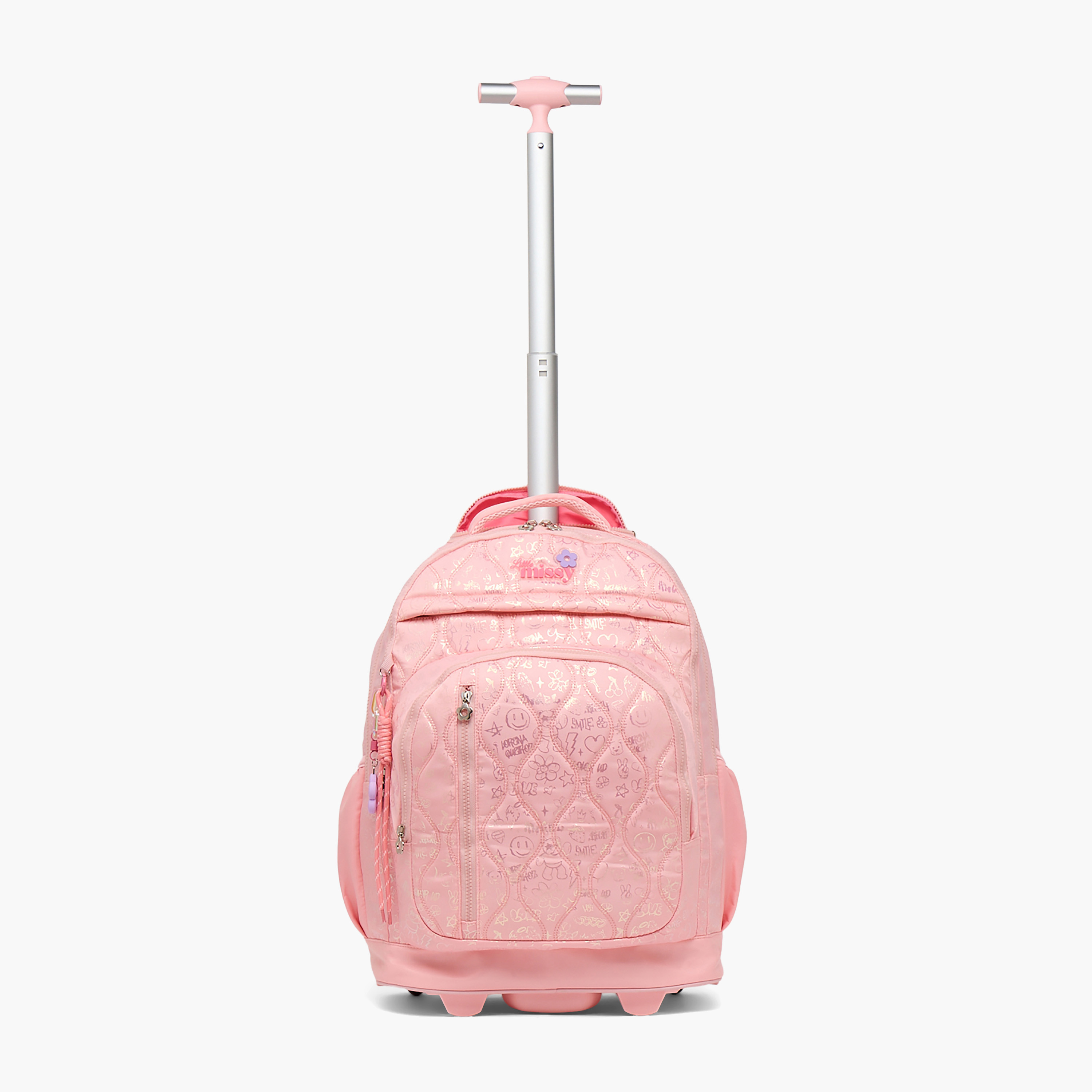 شنطة ترولي مبطنة للبنات من 13 سنة فأكثر بعجلات متينة من ليتل ميسي-school-bagsandbackpacks-trolleybags-image-4