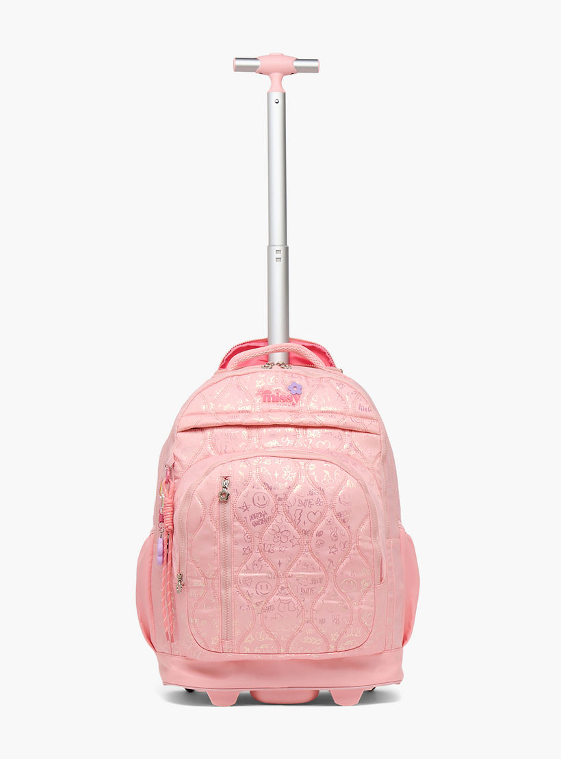 Little Missy Quilted Trolley Bag for Girls 13+ Years with Durable Wheels-school-bagsandbackpacks-trolleybags-image-4