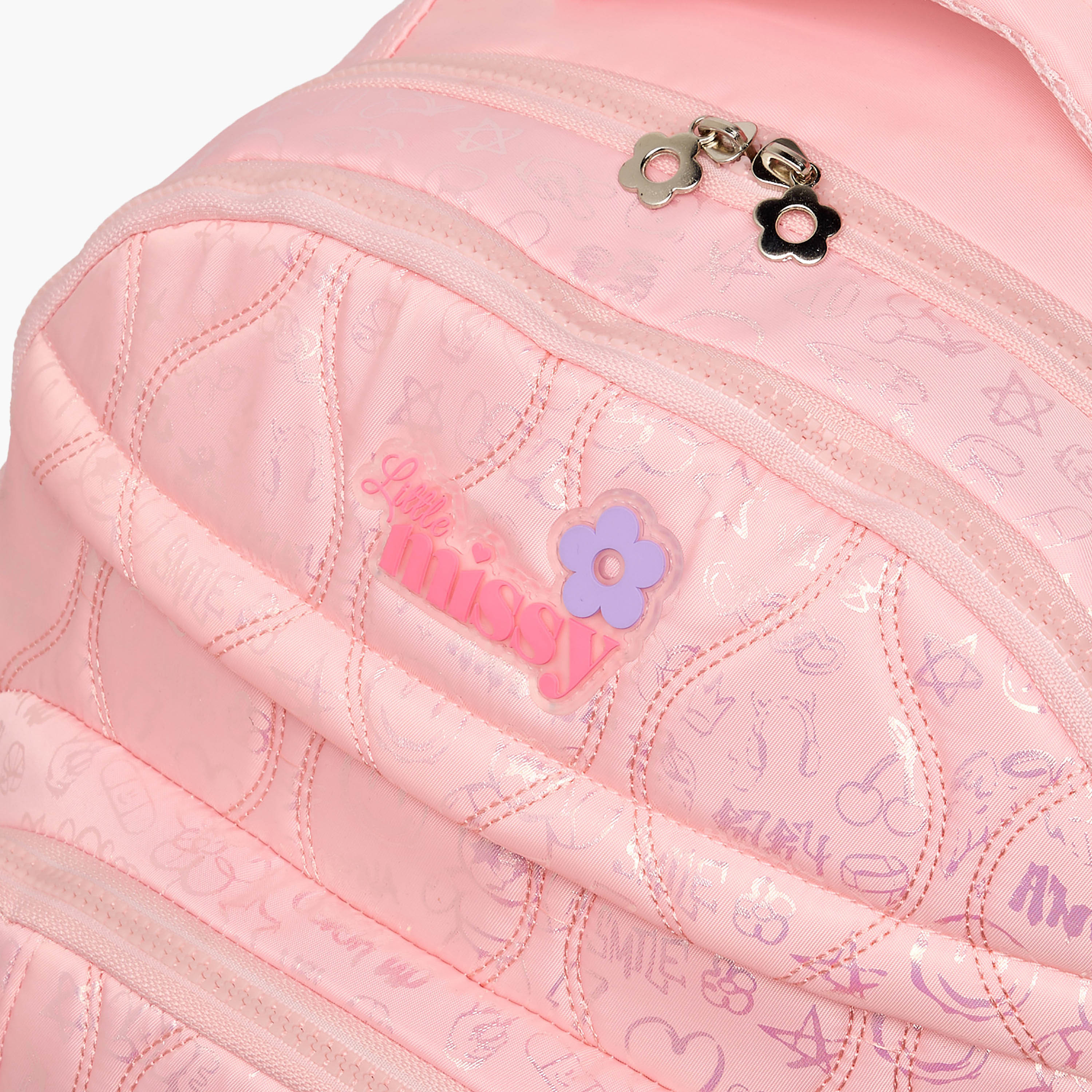 شنطة ترولي مبطنة للبنات من 13 سنة فأكثر بعجلات متينة من ليتل ميسي-school-bagsandbackpacks-trolleybags-image-5