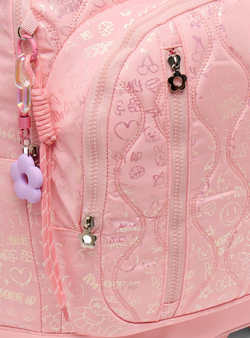 Little Missy Quilted Trolley Bag for Girls 13+ Years with Durable Wheels-school-bagsandbackpacks-trolleybags-image-6