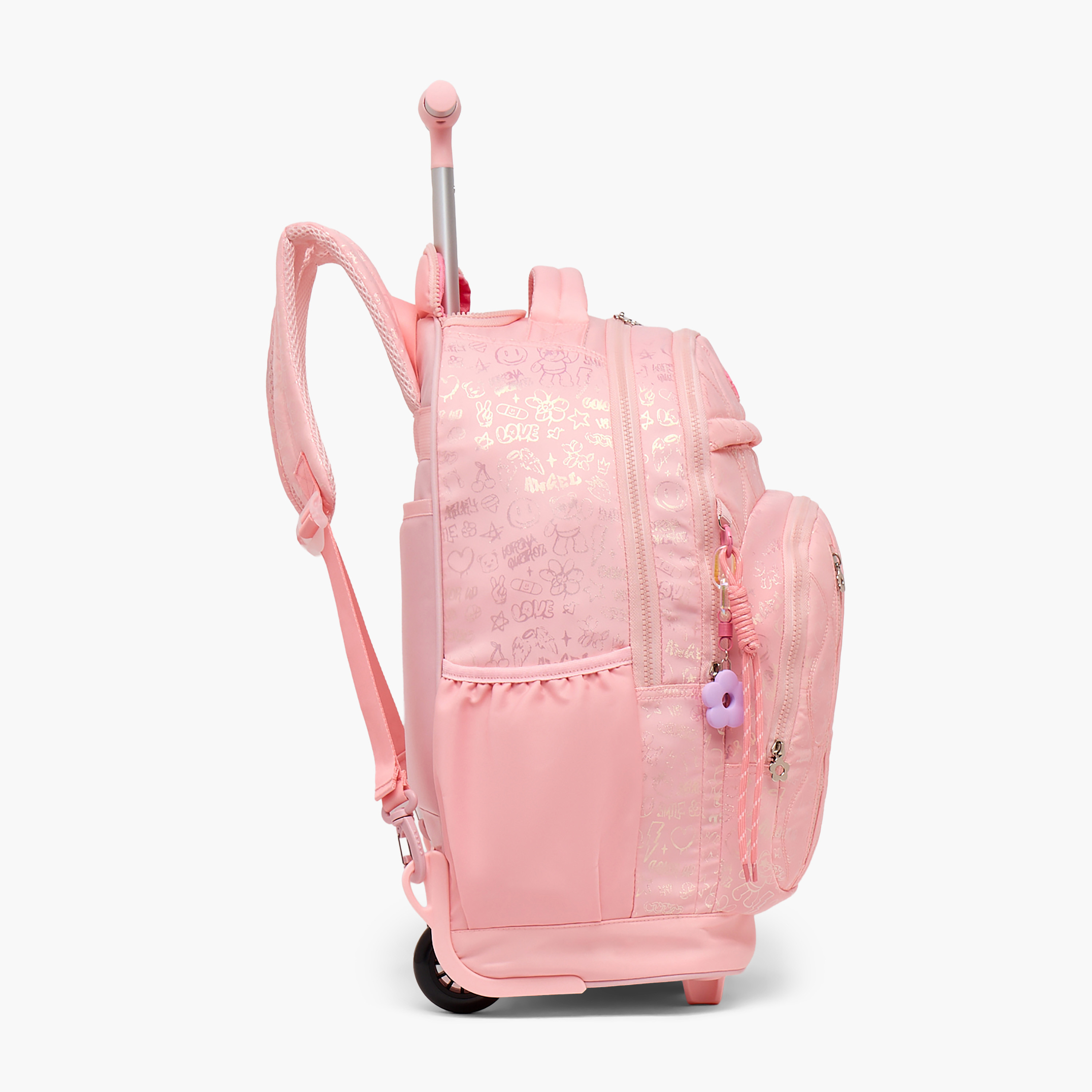 شنطة ترولي مبطنة للبنات من 13 سنة فأكثر بعجلات متينة من ليتل ميسي-school-bagsandbackpacks-trolleybags-image-9