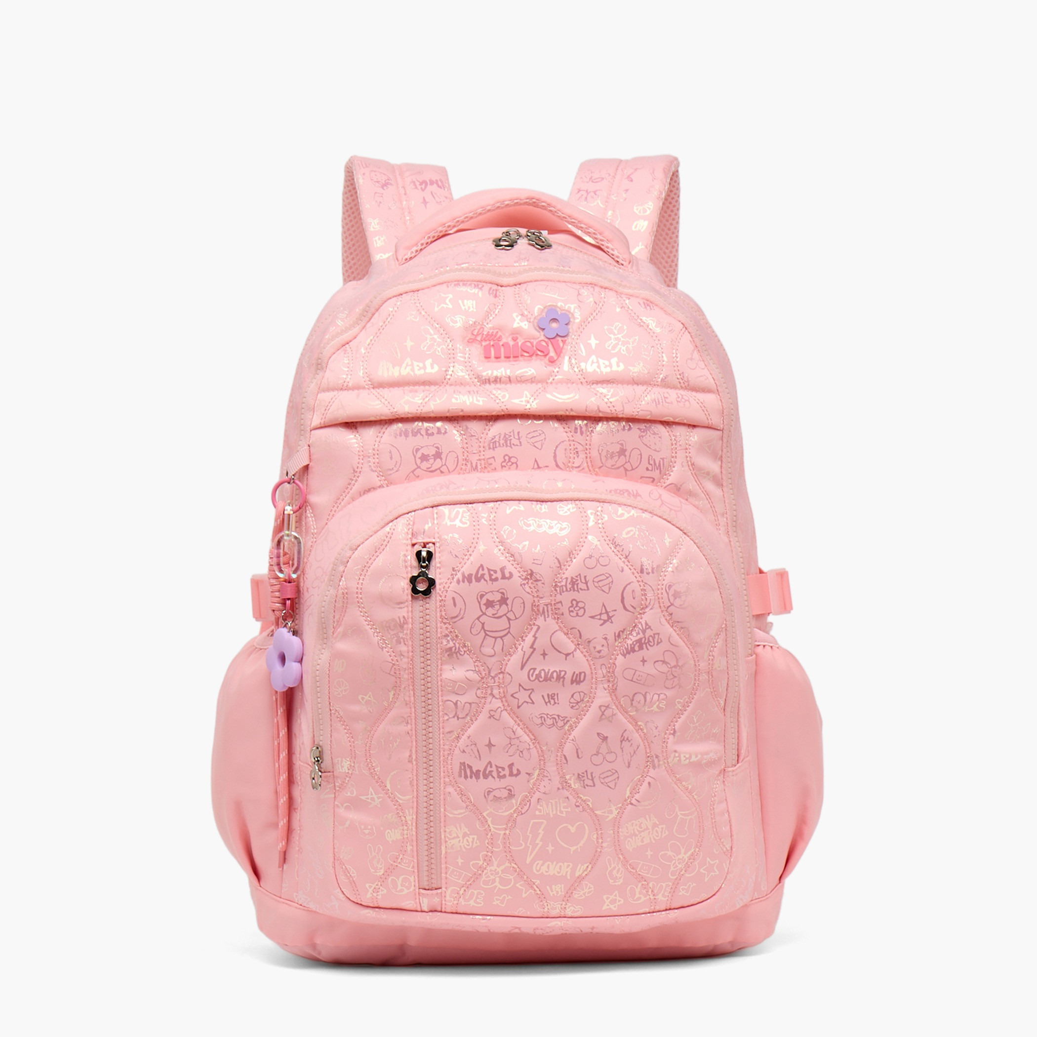 شنطة ظهر بطبعات وبجيب مبطن للابتوب للبنات بعمر 13 سنة فما فوق من ليتل ميسي-school-bagsandbackpacks-backpacks-image-1
