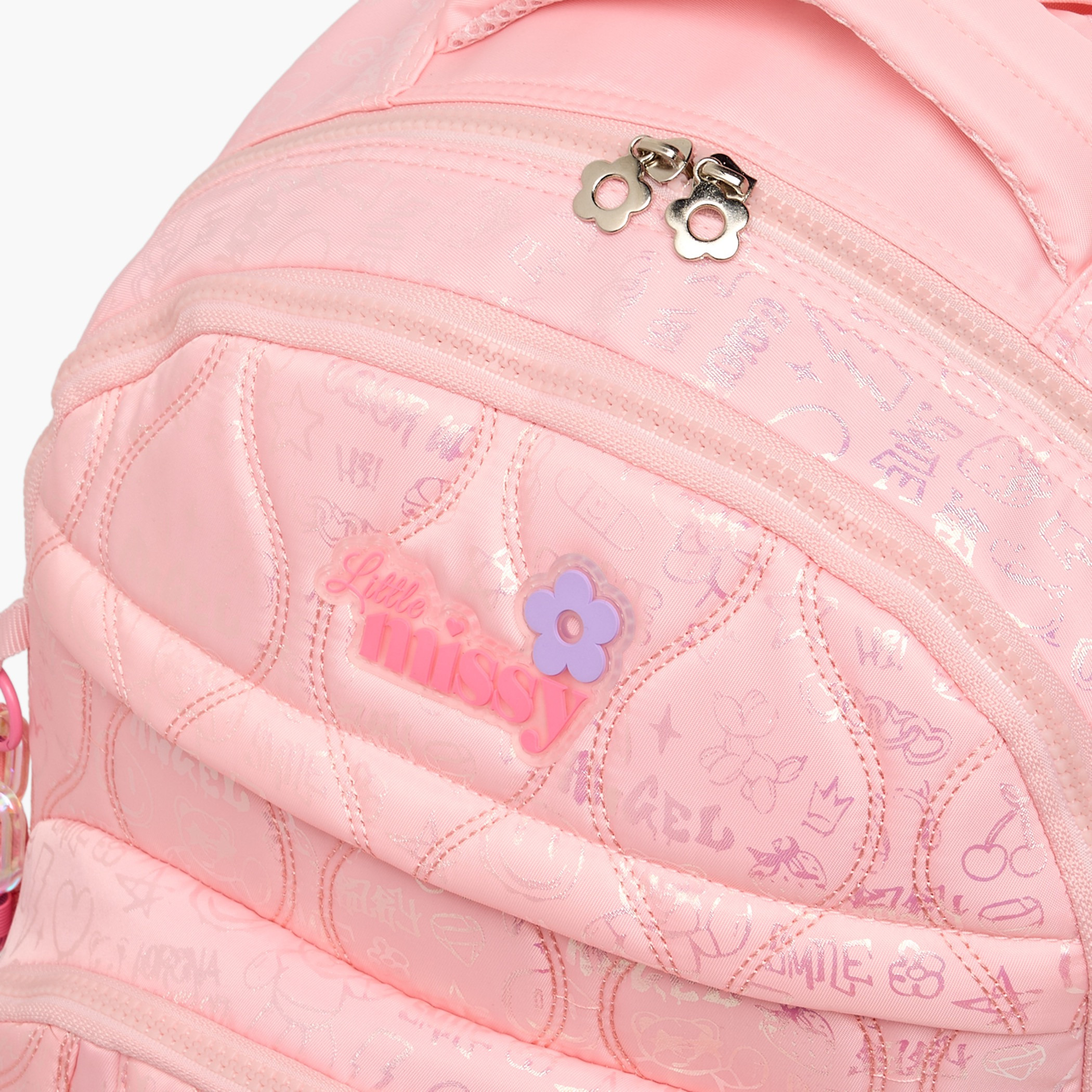 شنطة ظهر بطبعات وبجيب مبطن للابتوب للبنات بعمر 13 سنة فما فوق من ليتل ميسي-school-bagsandbackpacks-backpacks-image-3