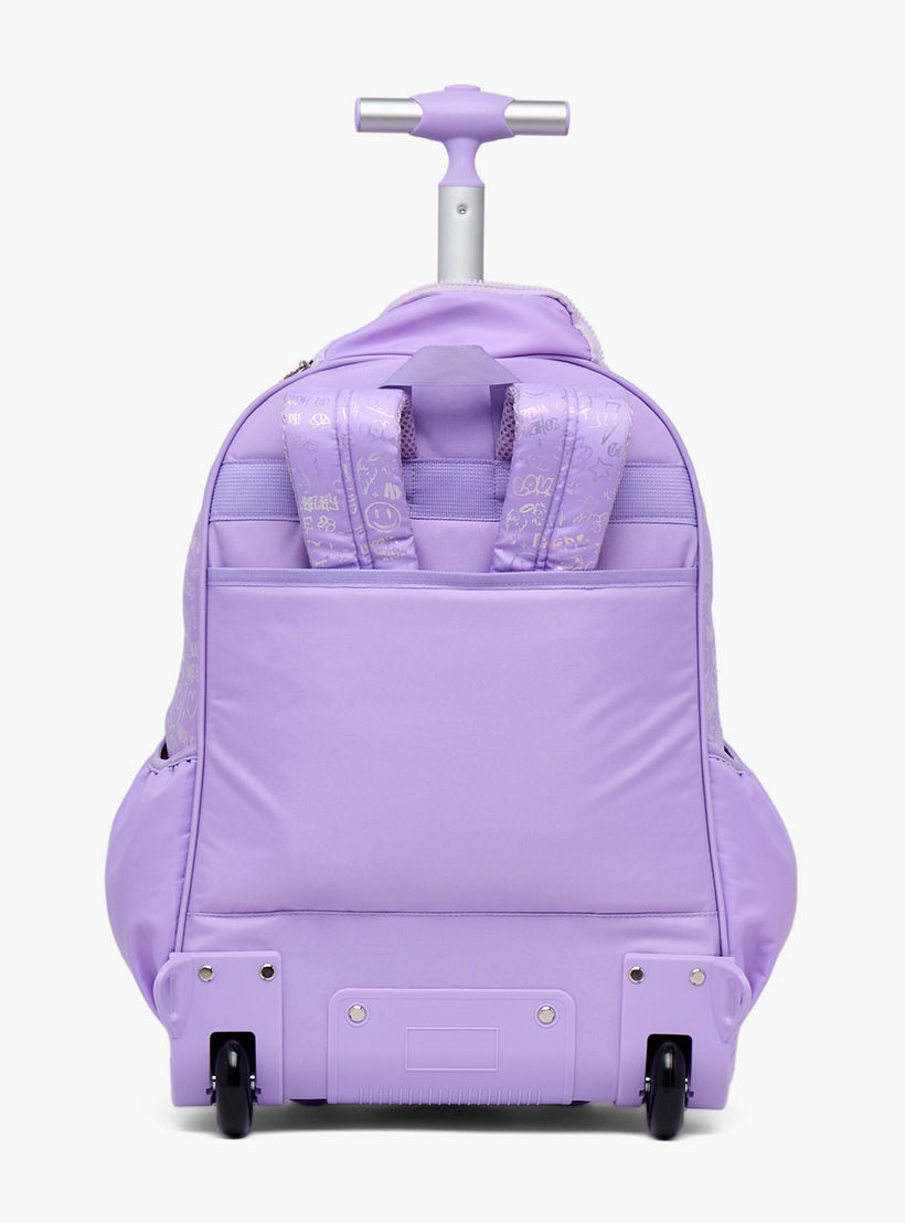 شنطة ترولي مبطنة للبنات من 13 سنة فأكثر بعجلات متينة من ليتل ميسي-school-bagsandbackpacks-trolleybags-image-10