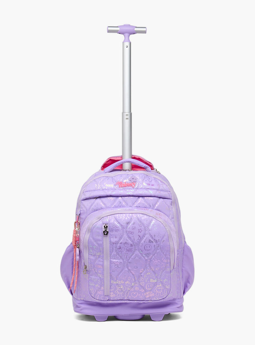 شنطة ترولي مبطنة للبنات من 13 سنة فأكثر بعجلات متينة من ليتل ميسي-school-bagsandbackpacks-trolleybags-image-3