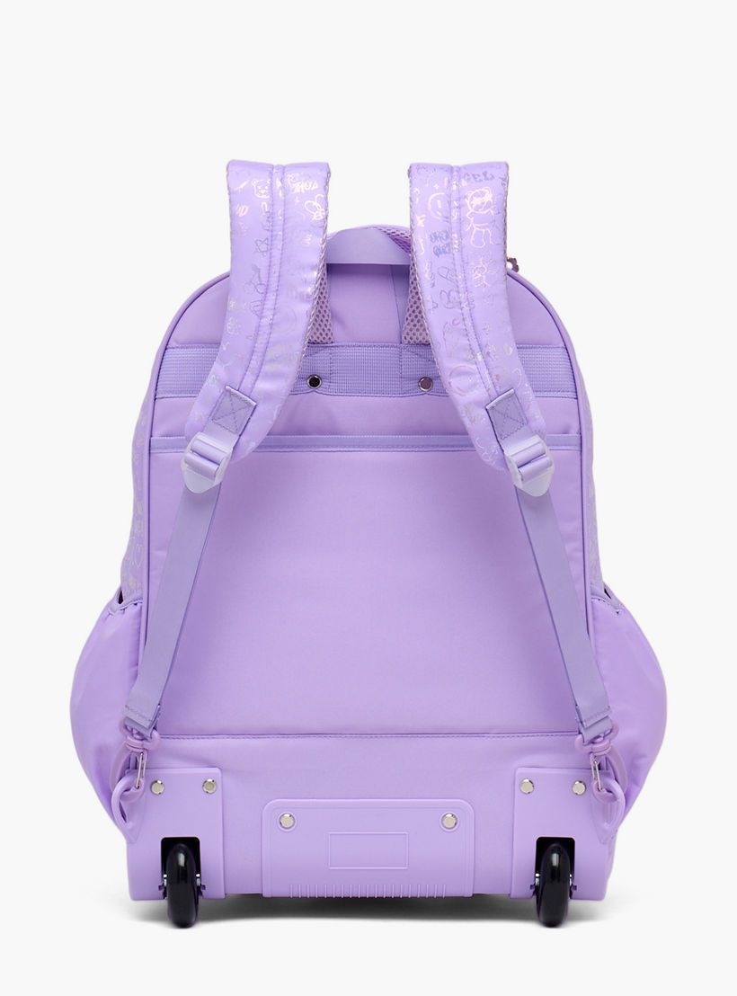 شنطة ترولي مبطنة للبنات من 13 سنة فأكثر بعجلات متينة من ليتل ميسي-school-bagsandbackpacks-trolleybags-image-9