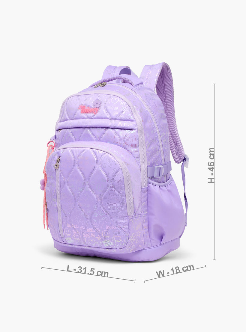 شنطة ظهر بطبعات وبجيب مبطن للابتوب للبنات بعمر 13 سنة فما فوق من ليتل ميسي-school-bagsandbackpacks-backpacks-image-6