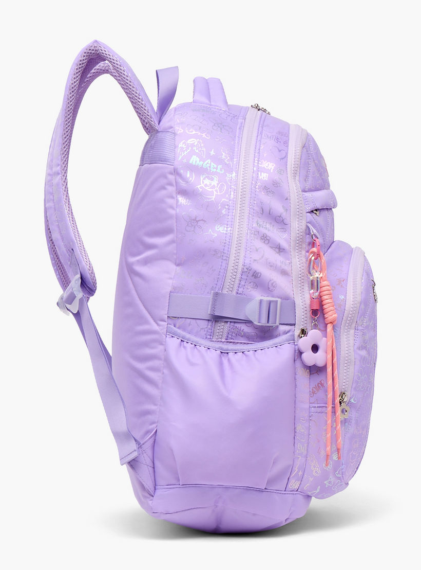 شنطة ظهر بطبعات وبجيب مبطن للابتوب للبنات بعمر 13 سنة فما فوق من ليتل ميسي-school-bagsandbackpacks-backpacks-image-7