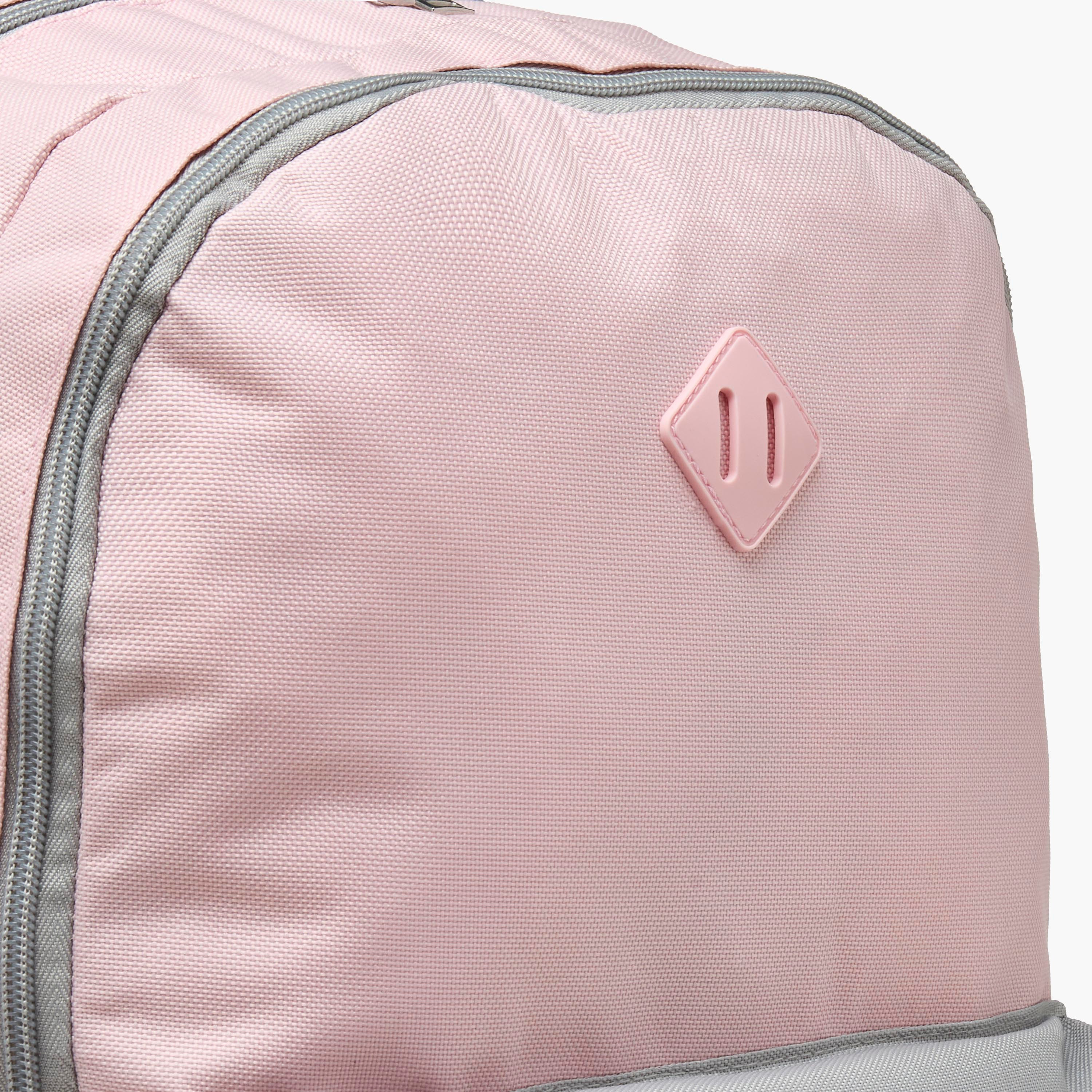 طقم شنطة مدرسية سادة 4 قطع للأطفال 8-13 سنوات مع مقلمة وشنطة غداء - 17 بوصة-school-bagsandbackpacks-backpacks-image-4