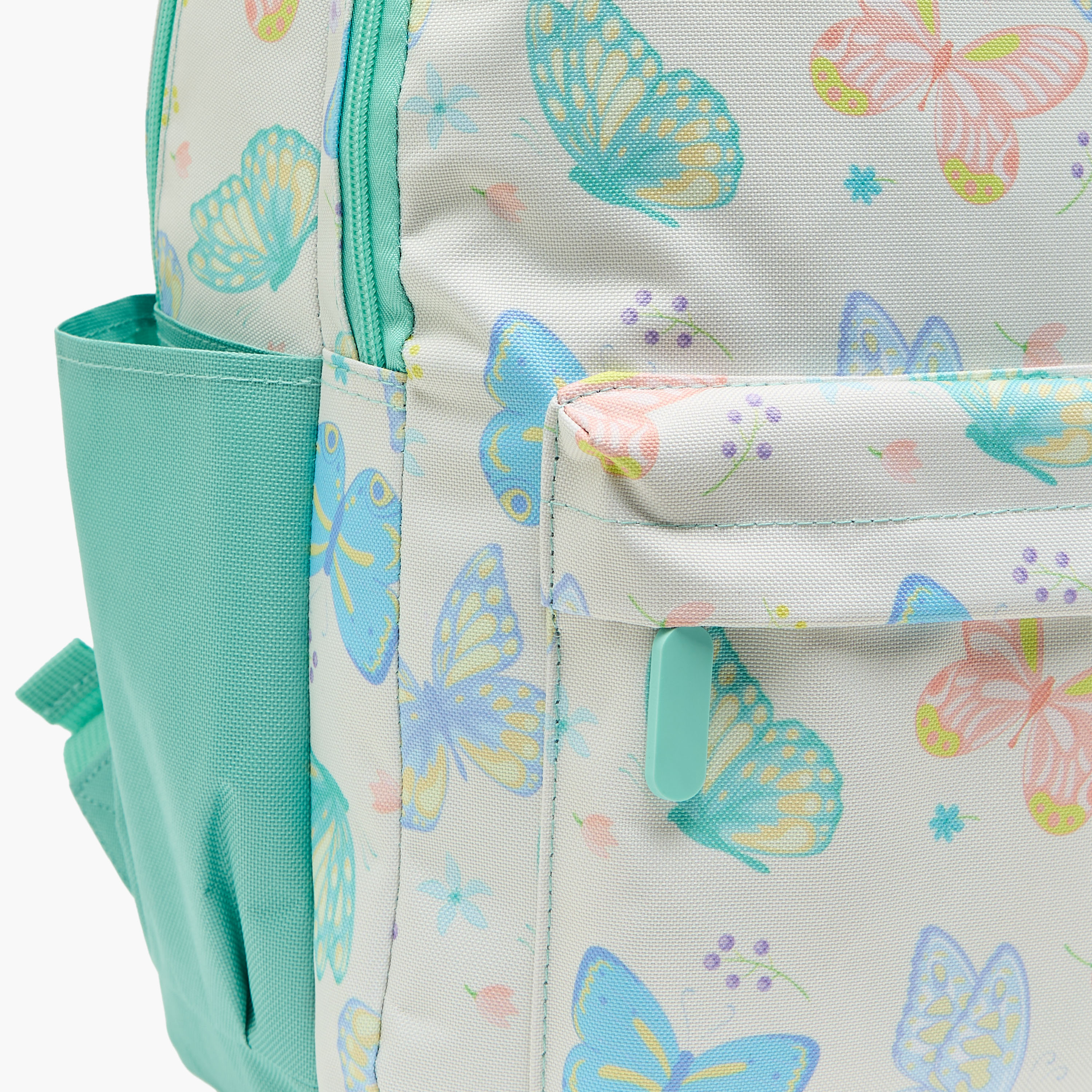 Butterfly Print 4-Piece Backpack School Bag Set for Girls 8-13 Years with Pencil Pouch - 17 inches-school-bagsandbackpacks-backpacks-image-6