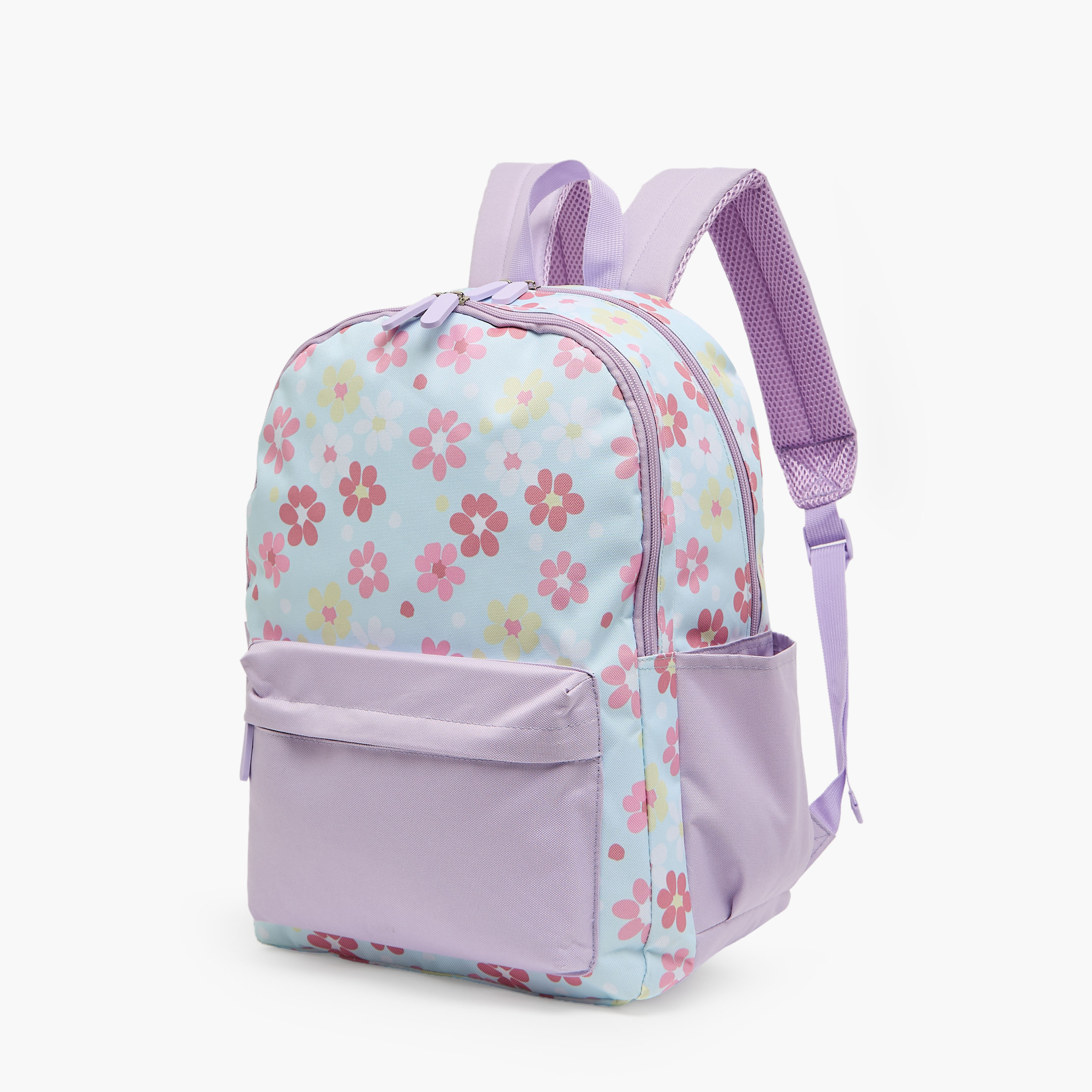 Floral Print 4-Piece School Bag Set for Girls 8-13 Years with Lunch Bag and Water Bottle - 17 inches-school-bagsandbackpacks-backpacks-image-3