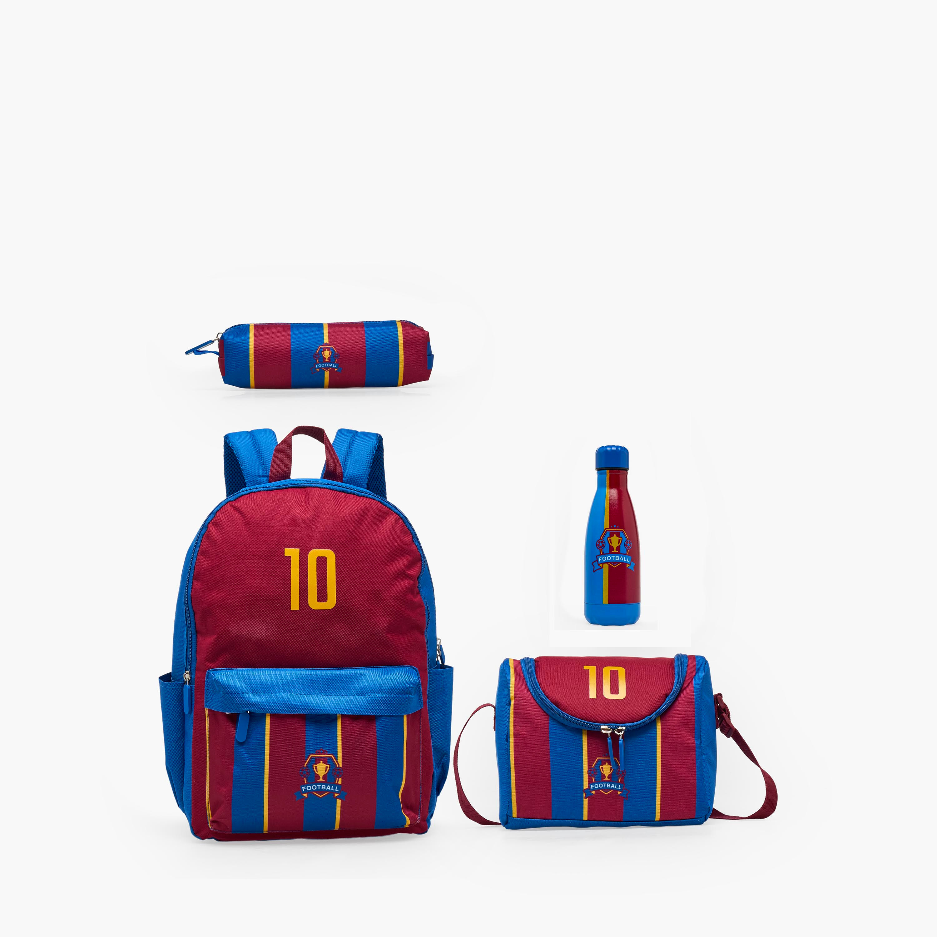 Stripe 4-Piece Backpack School Bag Set for Boys 5-8 Years with Pencil Pouch and Lunch Bag - 17 inch-school-bagsandbackpacks-backpacks-image-1