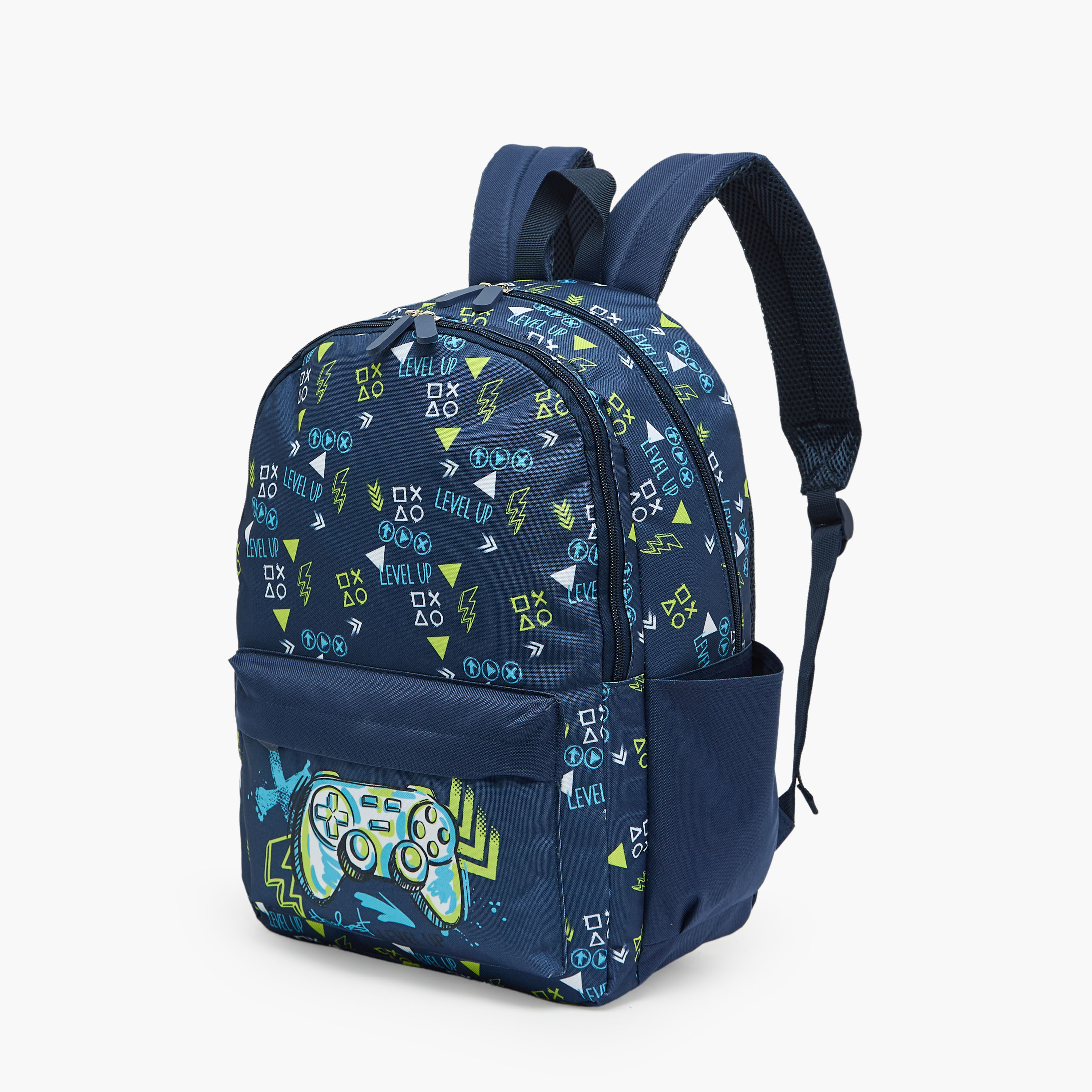طقم شنطة ظهر مدرسية بطبعات جيمنج 4 قطع مع مقلمة للأولاد من 8 - 13 سنة - 17 بوصة-school-bagsandbackpacks-backpacks-image-6