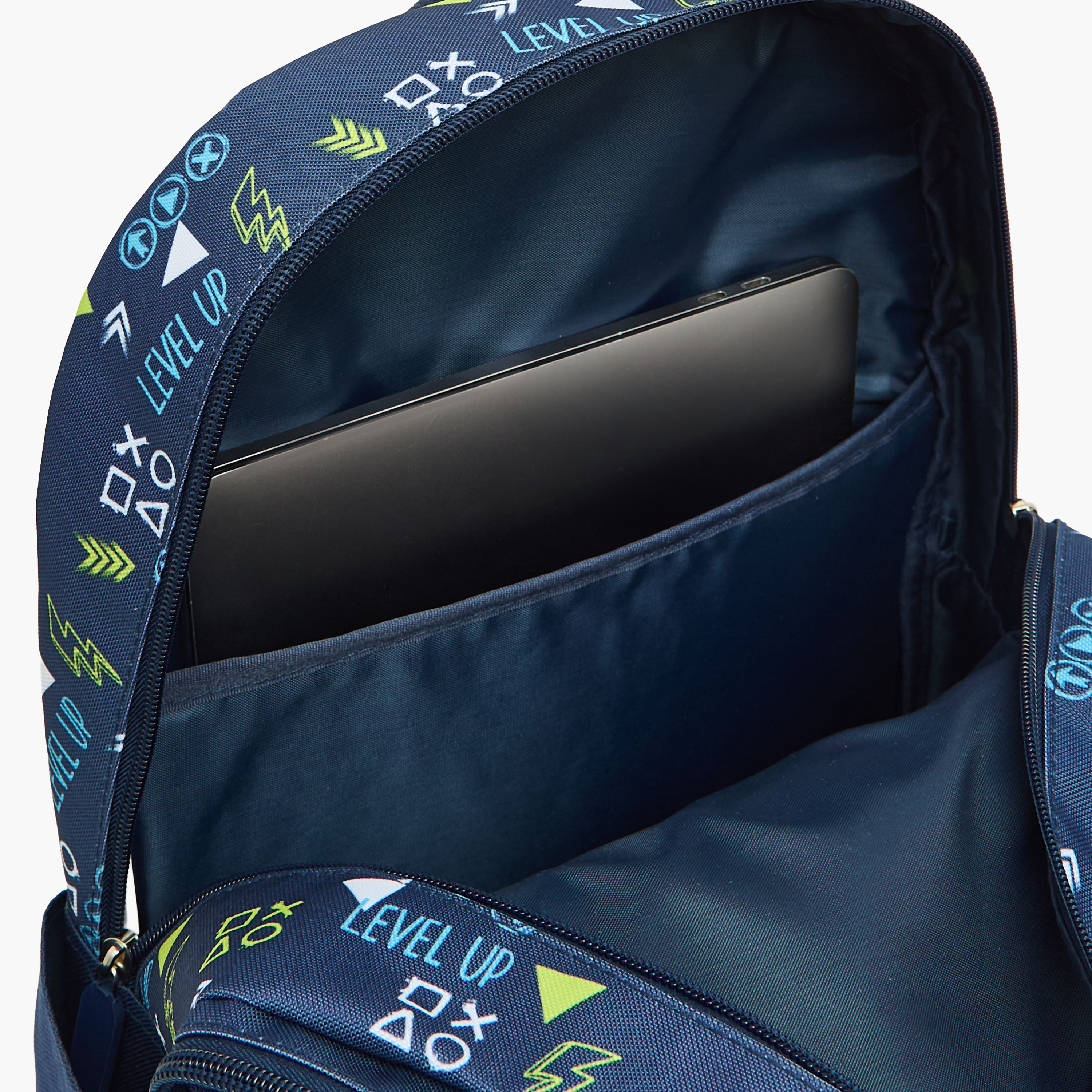 طقم شنطة ظهر مدرسية بطبعات جيمنج 4 قطع مع مقلمة للأولاد من 8 - 13 سنة - 17 بوصة-school-bagsandbackpacks-backpacks-image-5