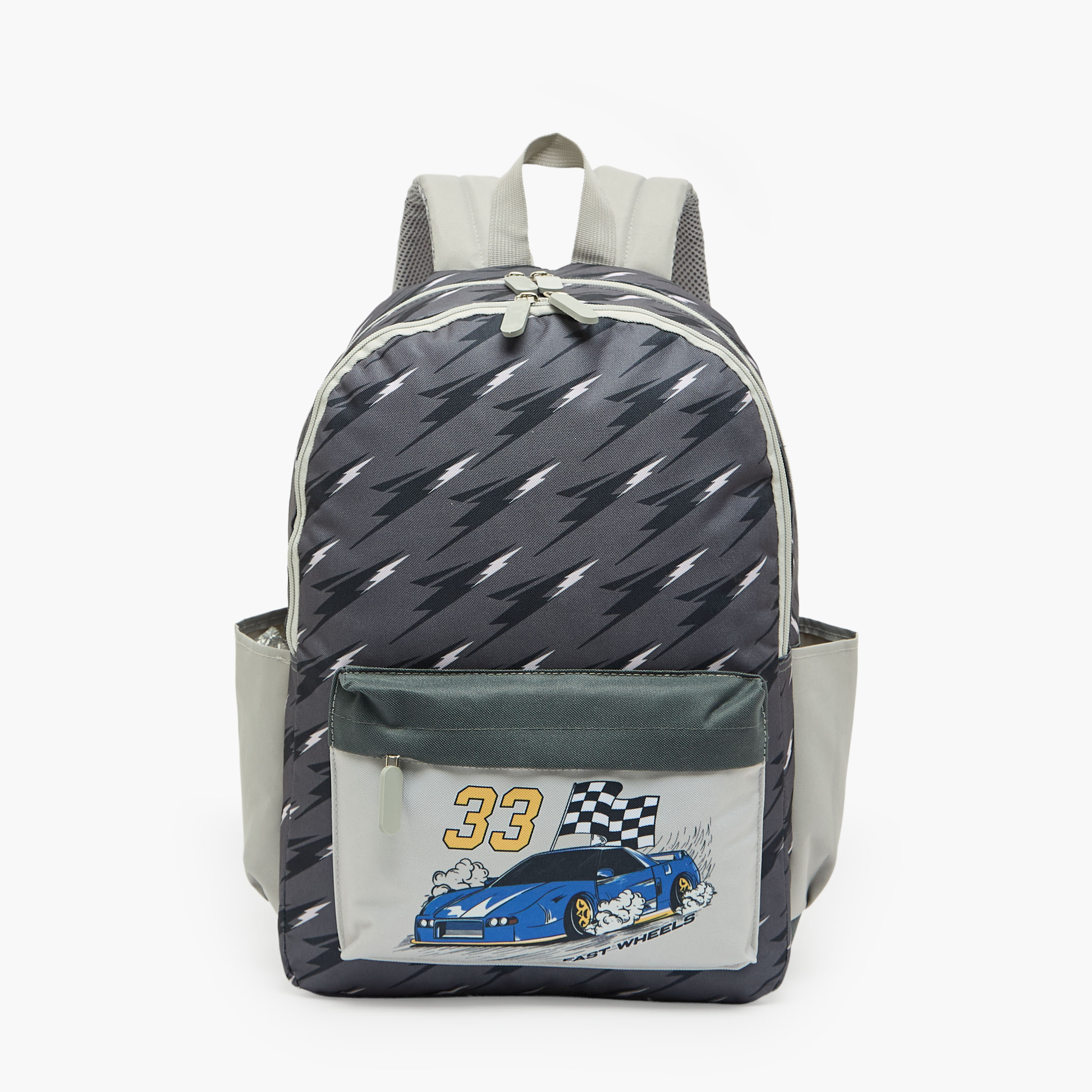 شنطة ظهر مدرسية 4 قطع مع مقلمة بطبعات للأولاد 8 - 13 سنة - 17 بوصة-school-bagsandbackpacks-backpacks-image-2