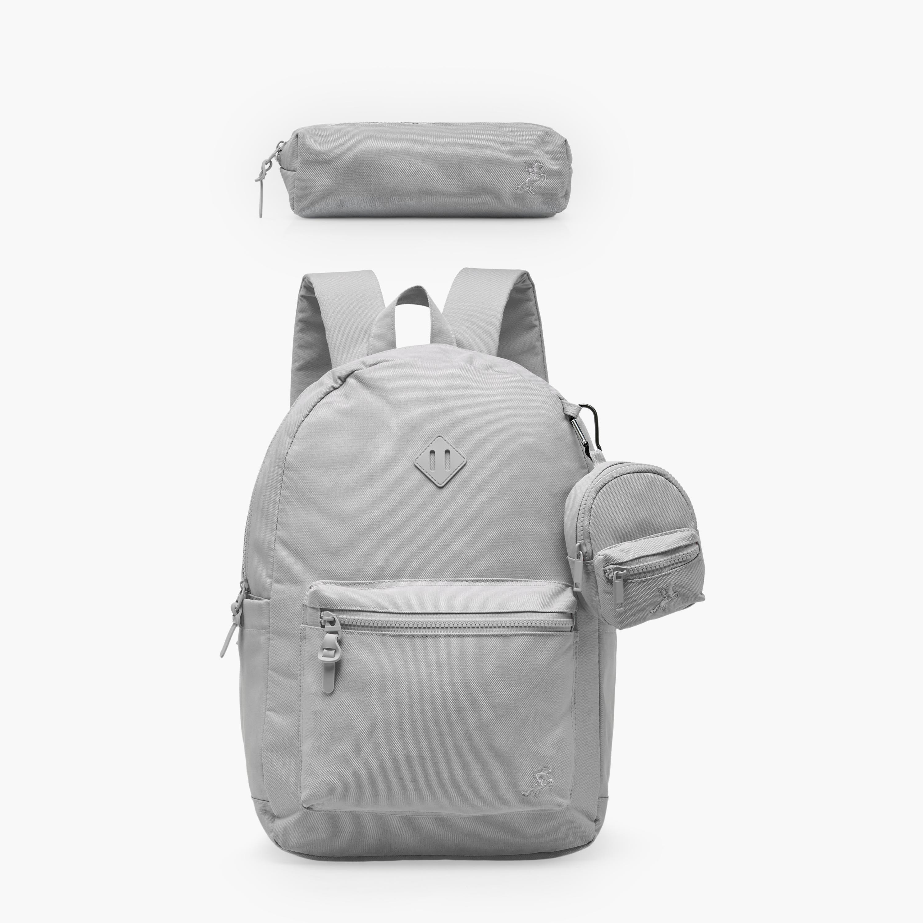 Solid 3-Piece Backpack School Bag Set for Kids 8-13 Years with Pencil Case and Pouch - 17 inch-school-bagsandbackpacks-backpacks-image-1