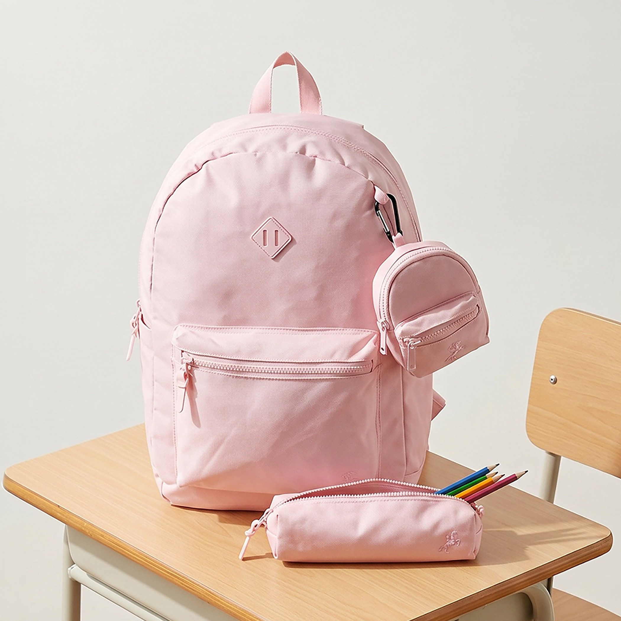 Solid 3-Piece Backpack School Bag Set for Kids 8-13 Years with Pencil Case and Pouch - 17 inch-school-bagsandbackpacks-backpacks-image-1