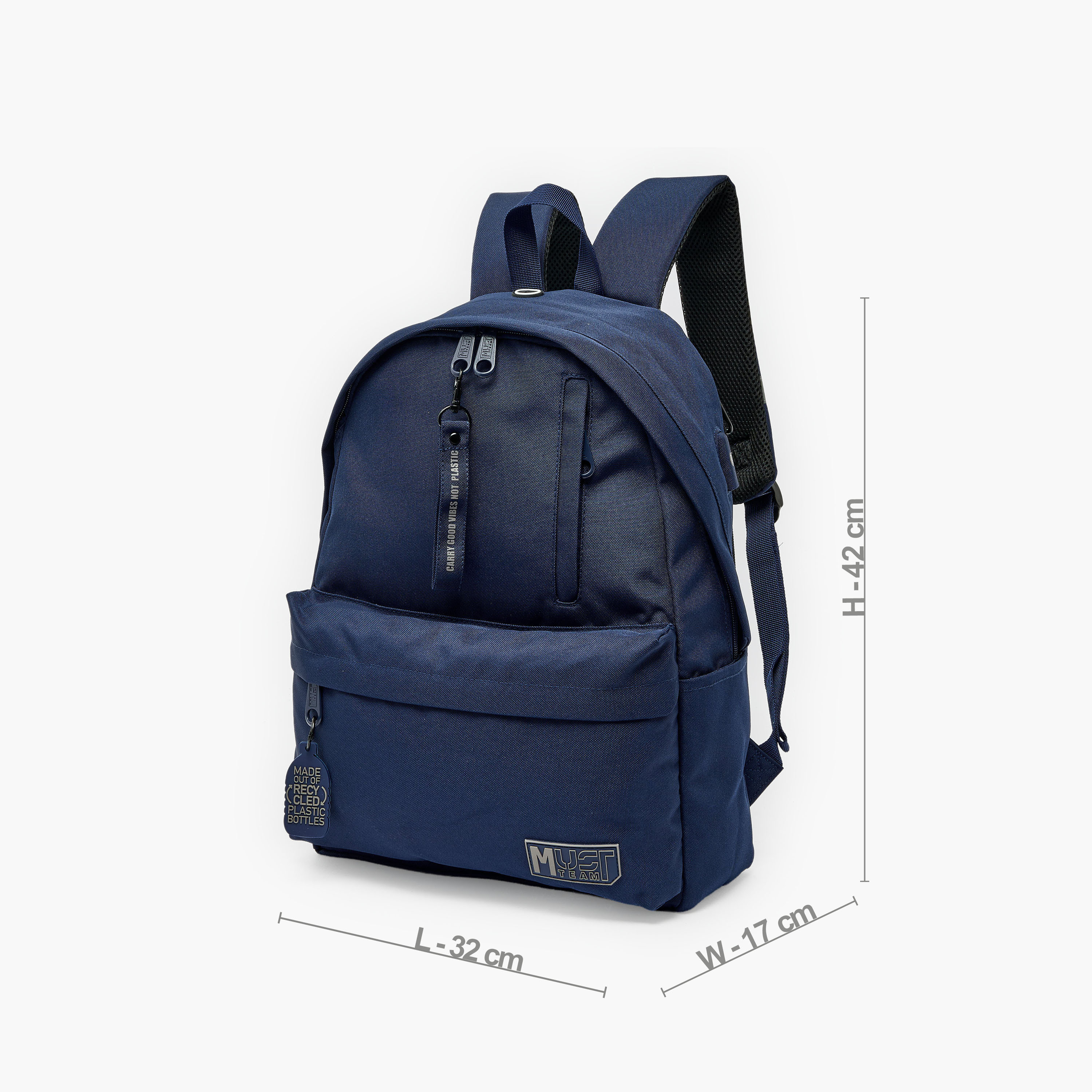 MustTeam Solid Backpack for Boys 8-13 Years with Adjustable Straps - 17 inches-school-bagsandbackpacks-backpacks-image-9