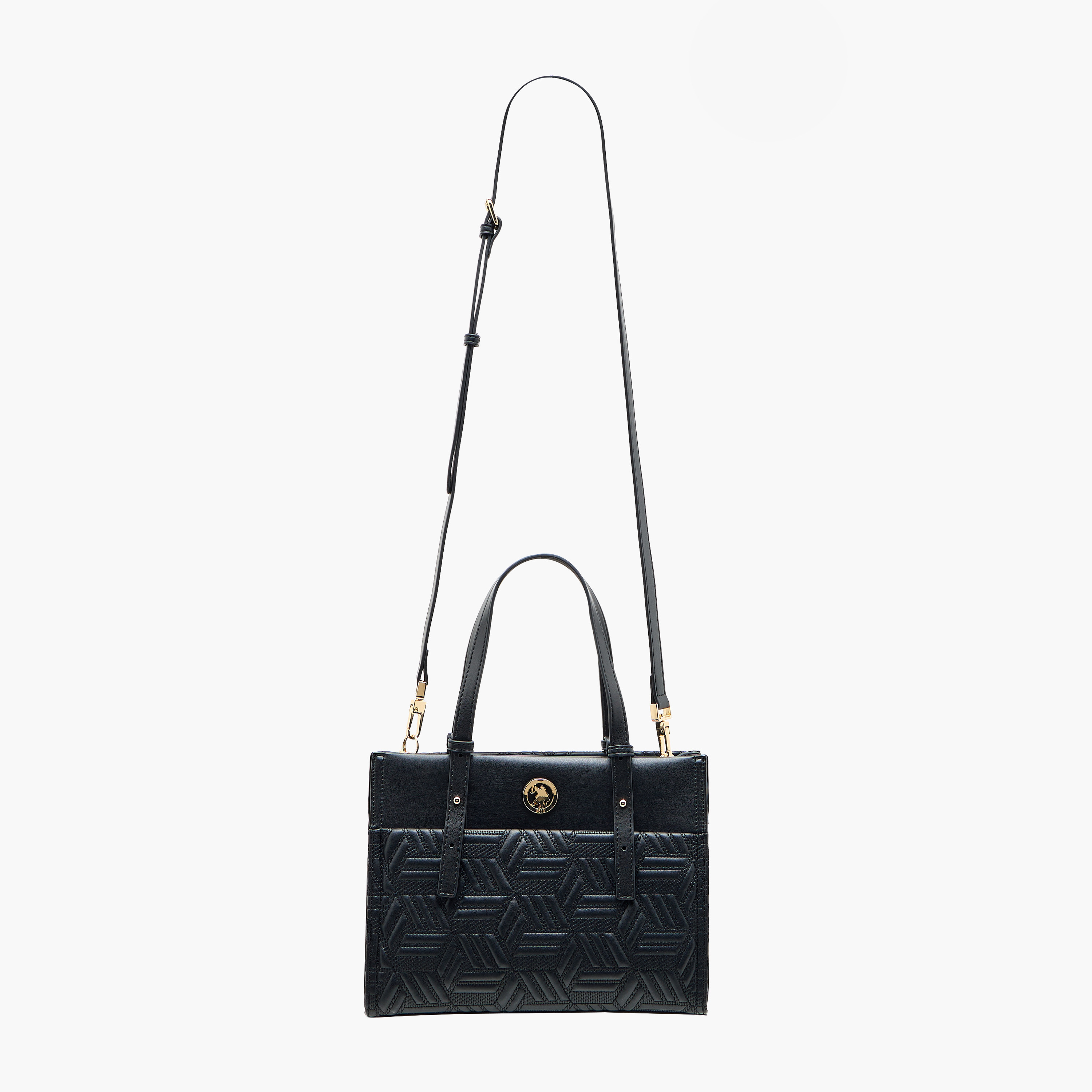 US POLO ASSN. Quilted Tote Bag with Detachable Strap-women-bagsandwallets-handbags-image-3