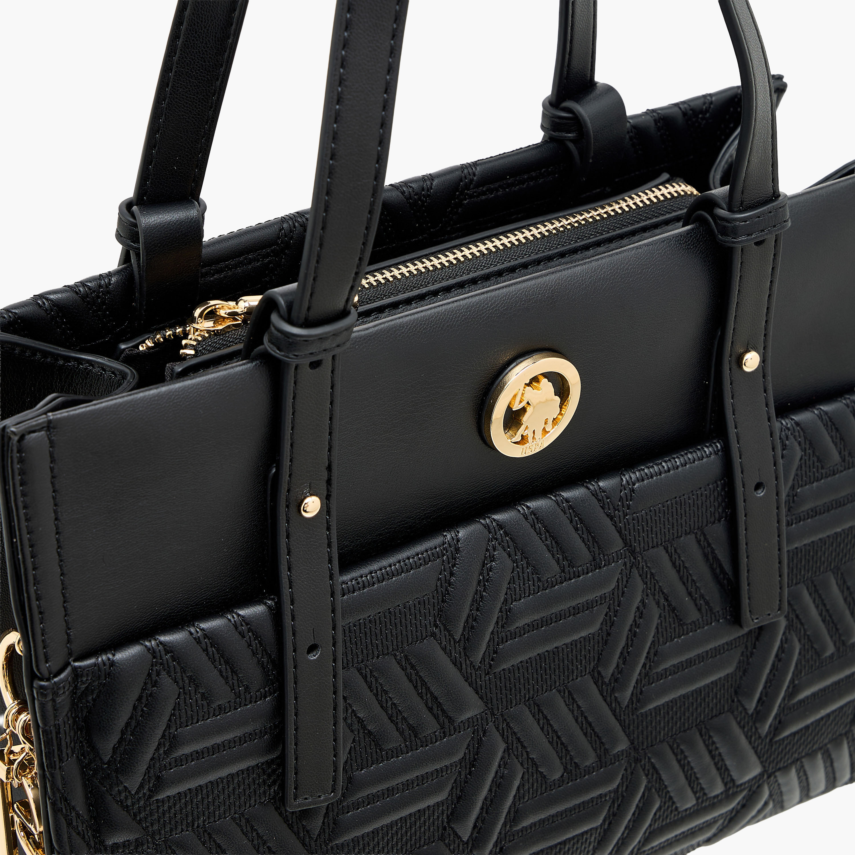 US POLO ASSN. Quilted Tote Bag with Detachable Strap-women-bagsandwallets-handbags-image-5