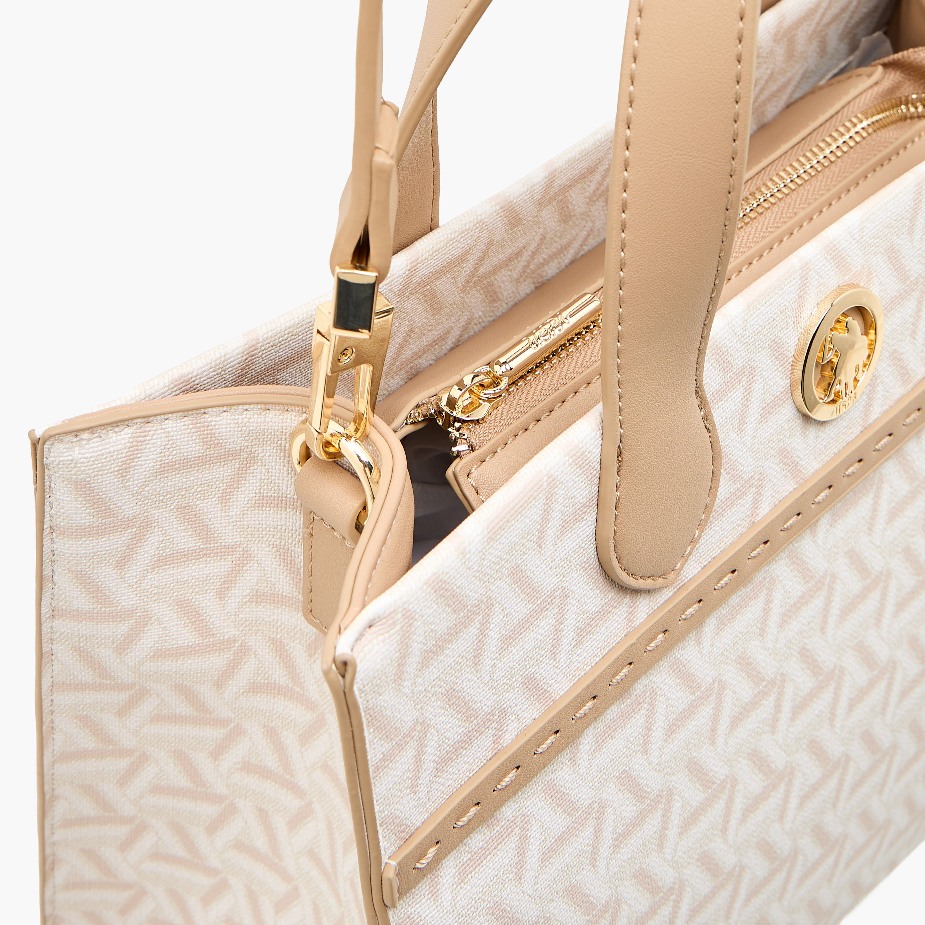 US POLO ASSN. Geometric Print Tote Bag with Detachable Strap-women-bagsandwallets-handbags-image-6
