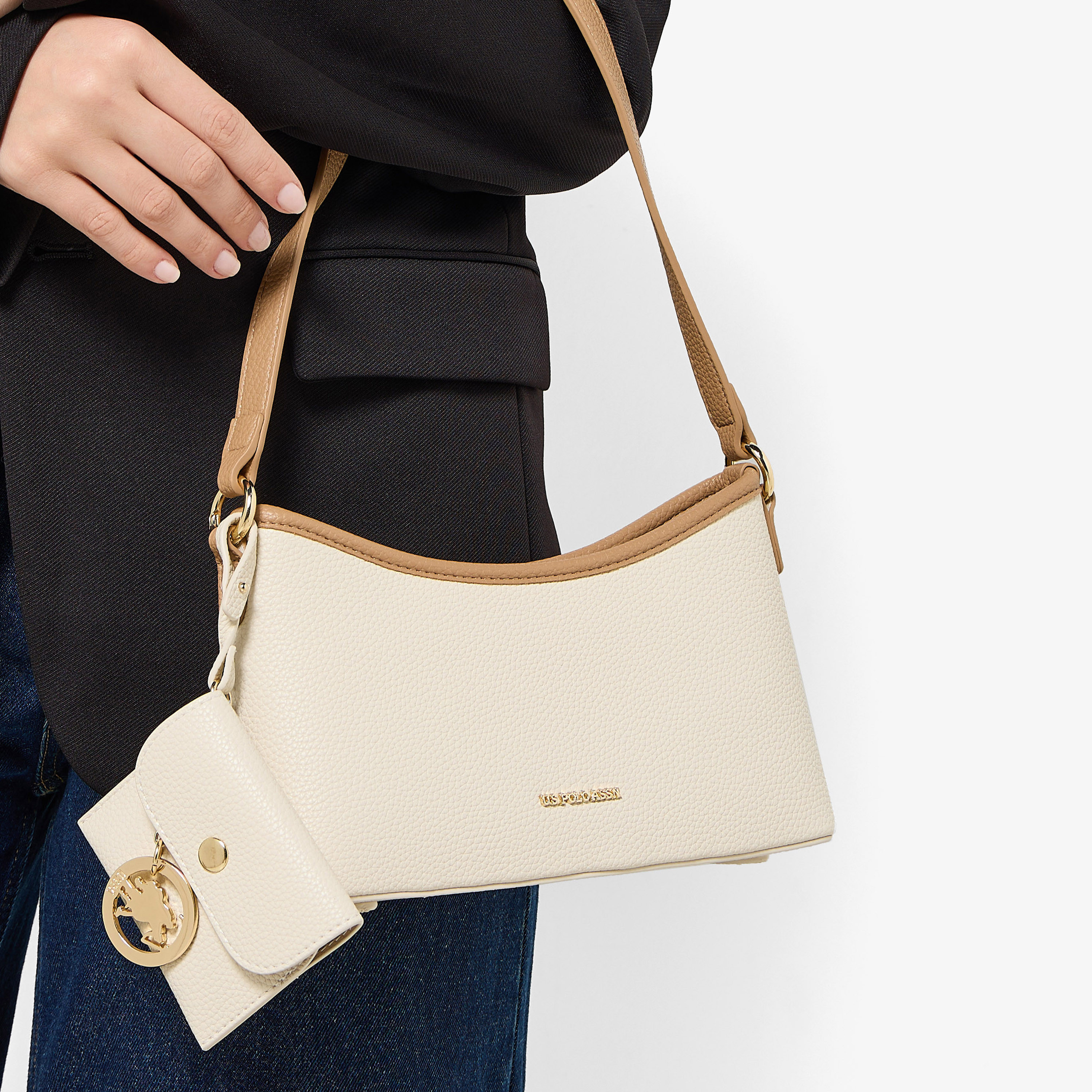 US POLO ASSN. Textured Shoulder Bag with Coin Pouch-women-bagsandwallets-handbags-image-9