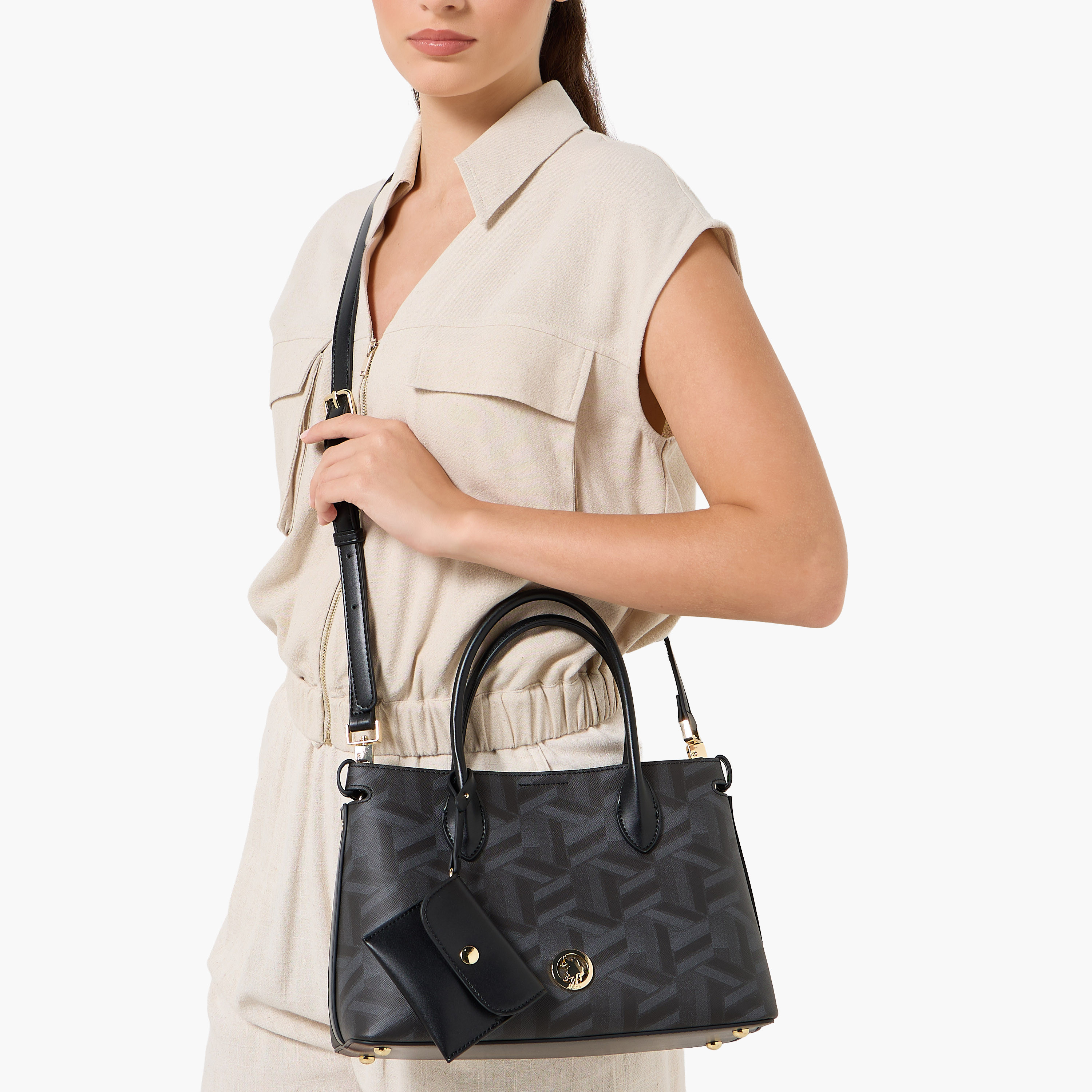 US POLO ASSN. Geometric Print Tote Bag with Coin Pouch-women-bagsandwallets-handbags-image-8