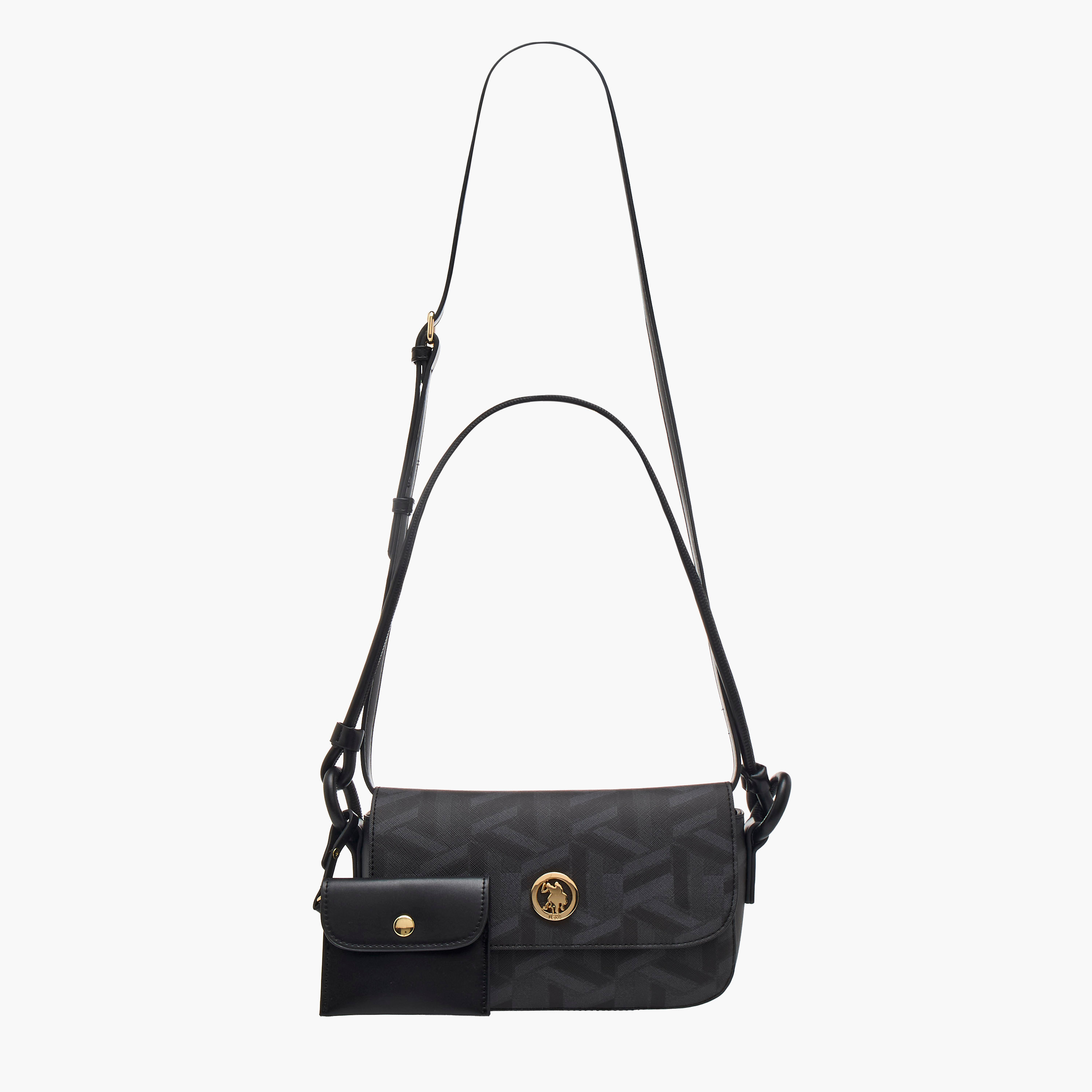 شنطة كروس بودي بطبعات هندسية وشنطة صغيرة للعملات من يو إس بولو أسن-women-bagsandwallets-handbags-image-3