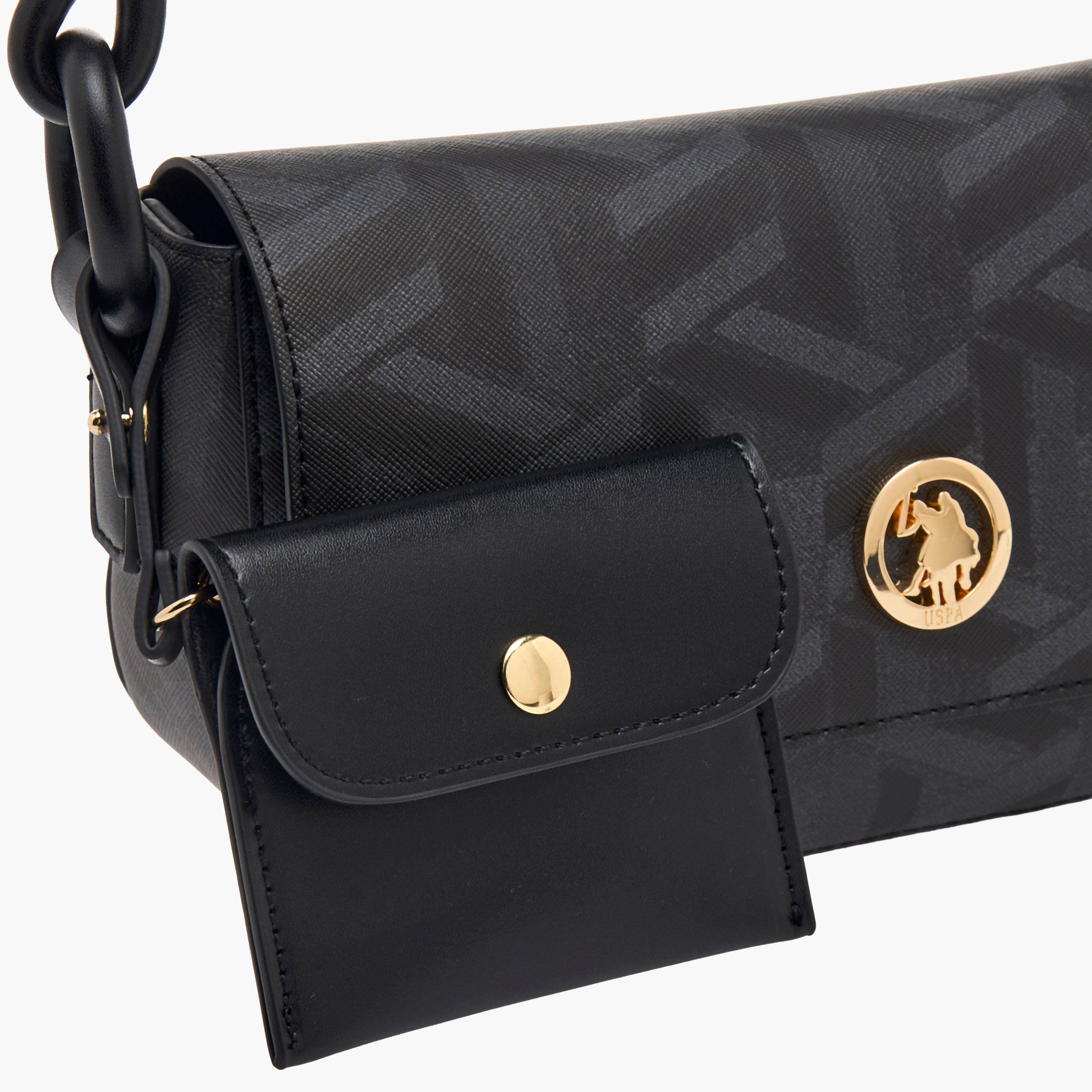 شنطة كروس بودي بطبعات هندسية وشنطة صغيرة للعملات من يو إس بولو أسن-women-bagsandwallets-handbags-image-5